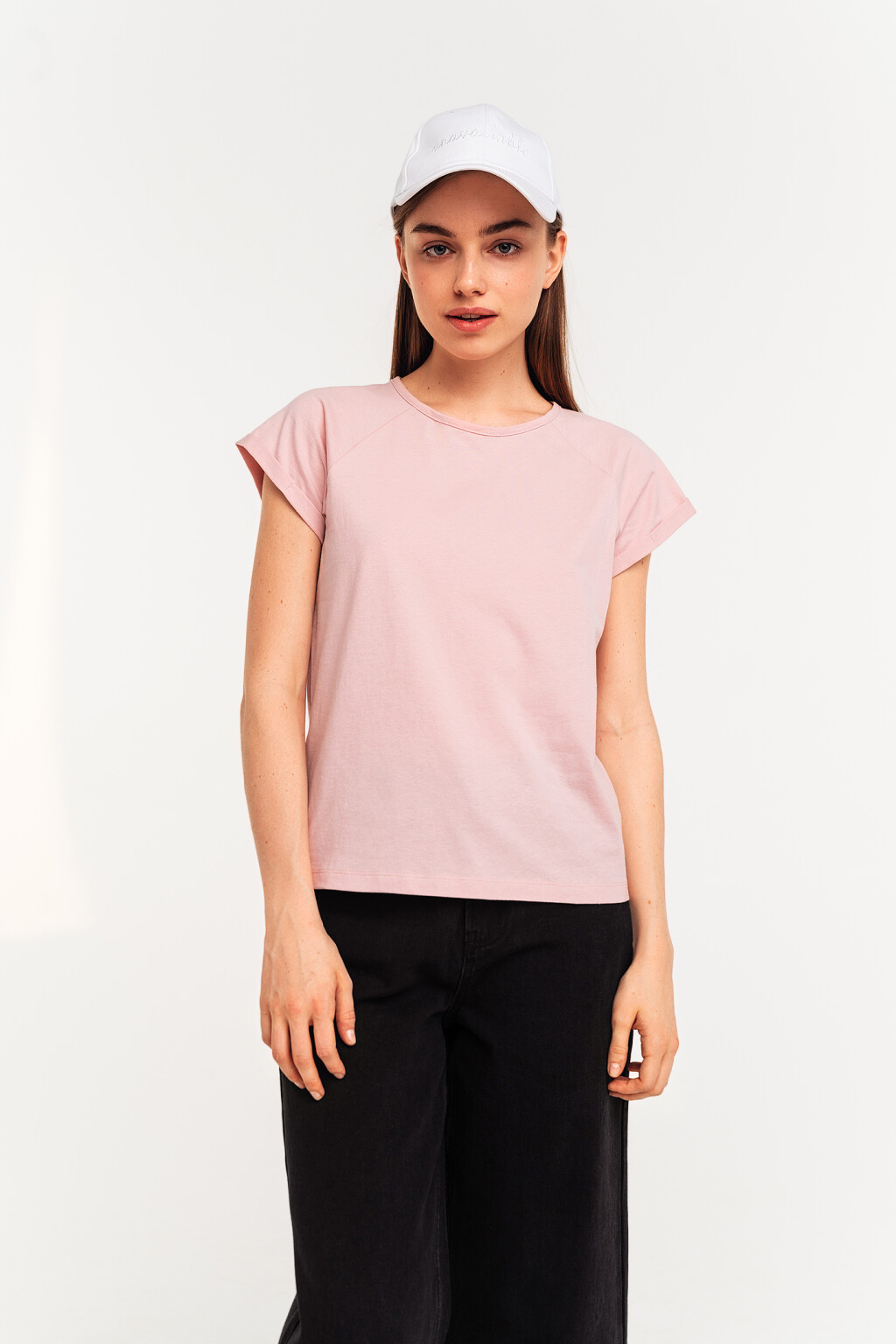 футболка хлопковая с рукавом реглан - цвет розовый - 2