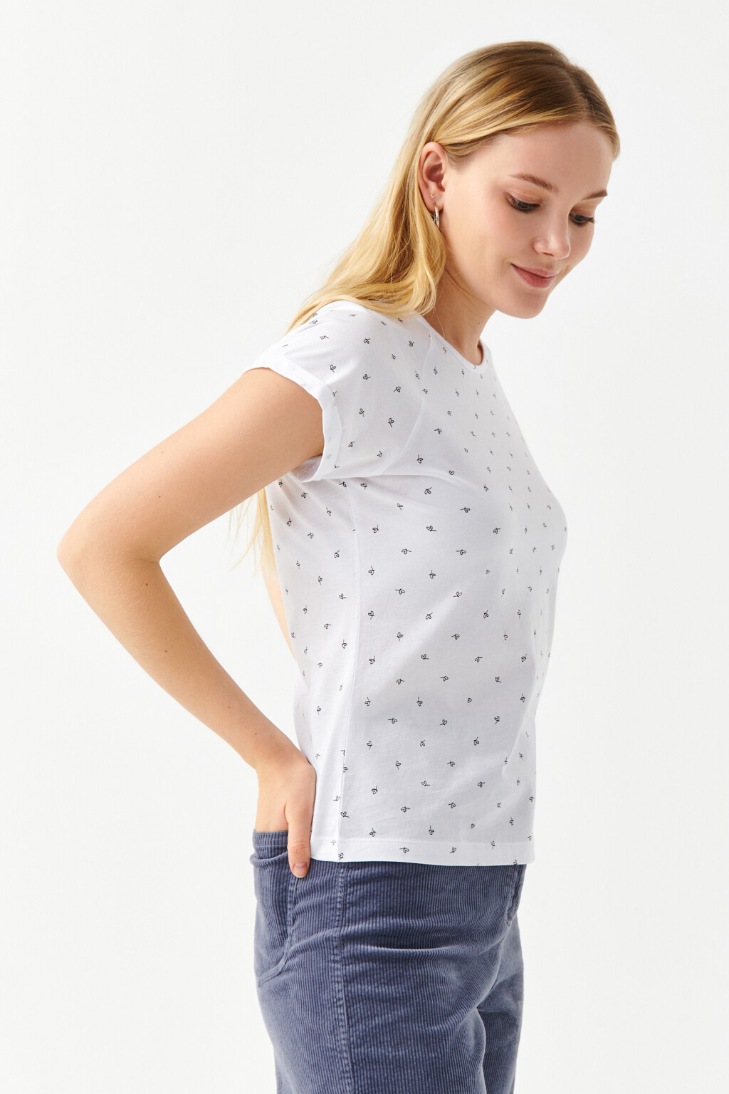 Футболка хлопковая с рукавами реглан - цвет белый - 3