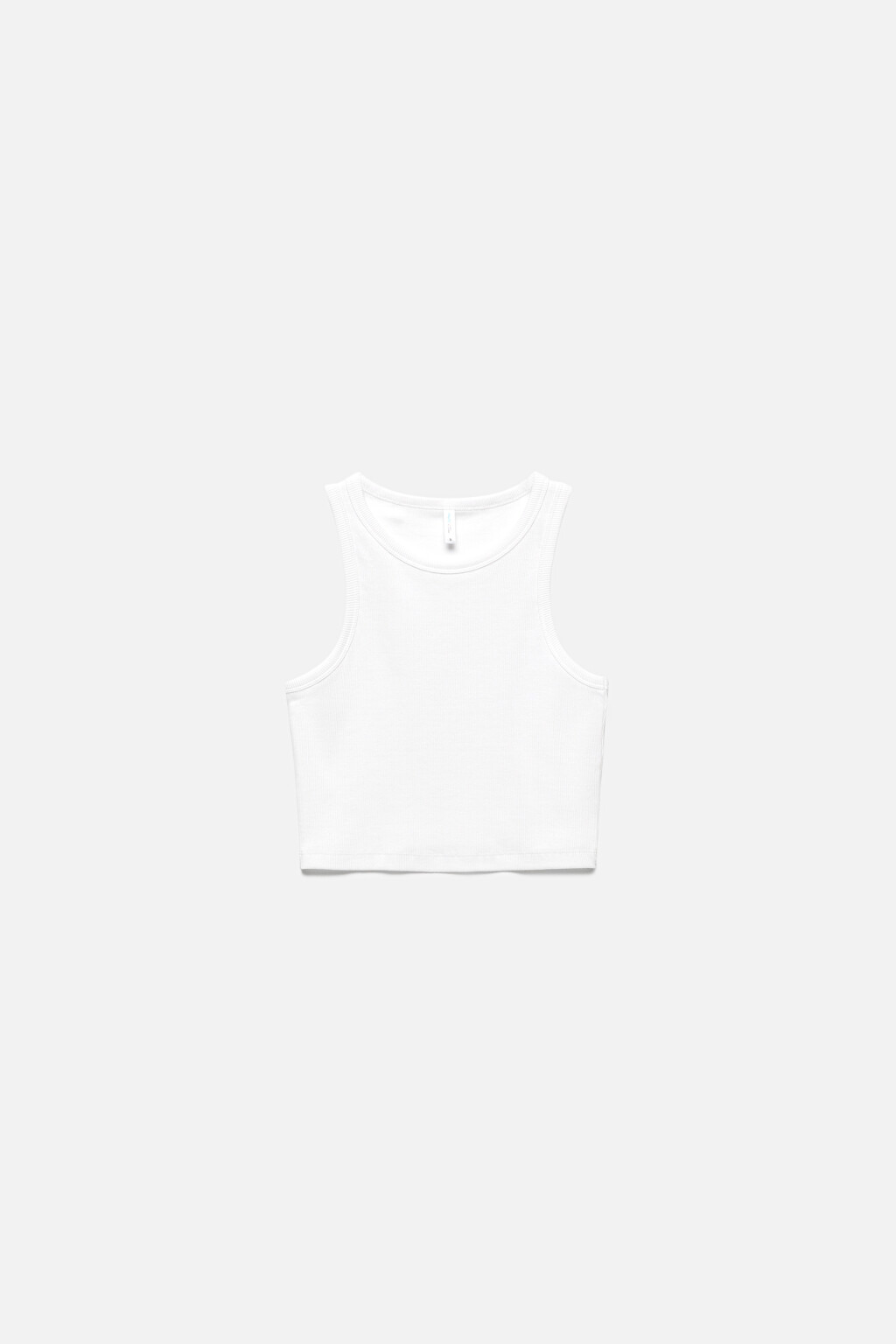 Топ-майка в рубчик на широких бретелях - цвет белый - 7