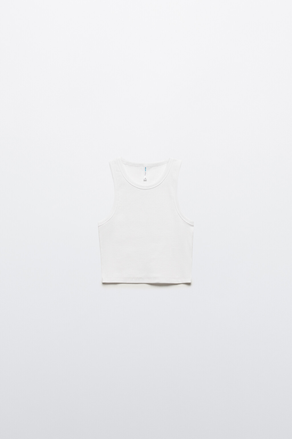 Майка хлопковая укороченная в рубчик - цвет белый - 8