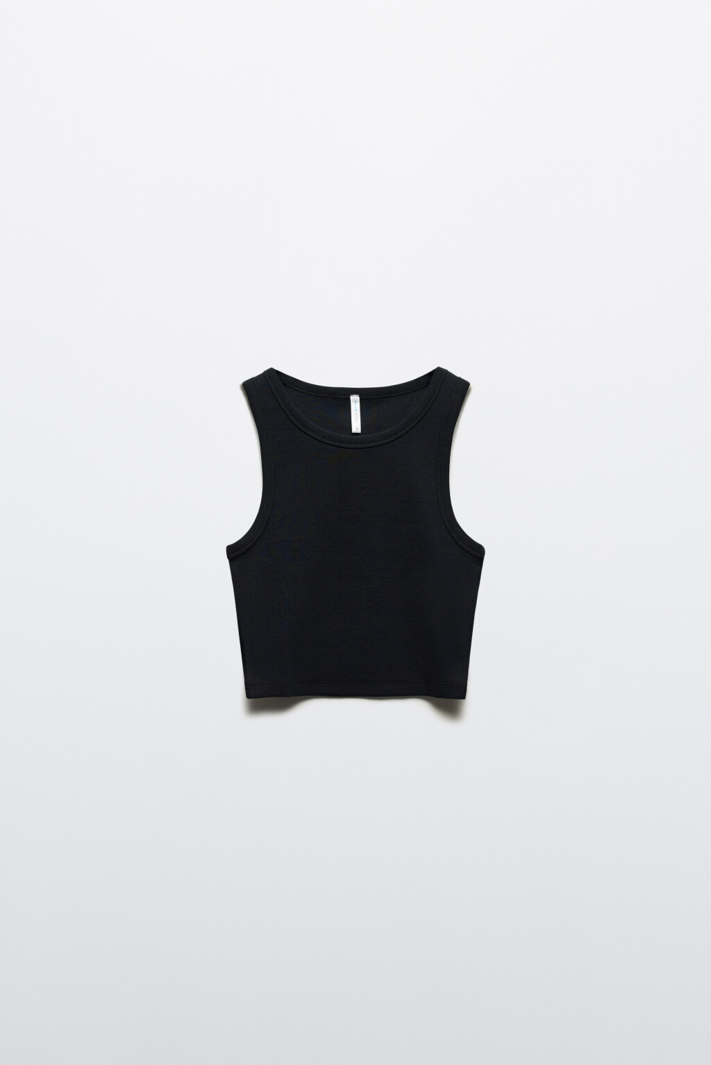 Топ-майка в рубчик на широких бретелях - цвет черный - 8