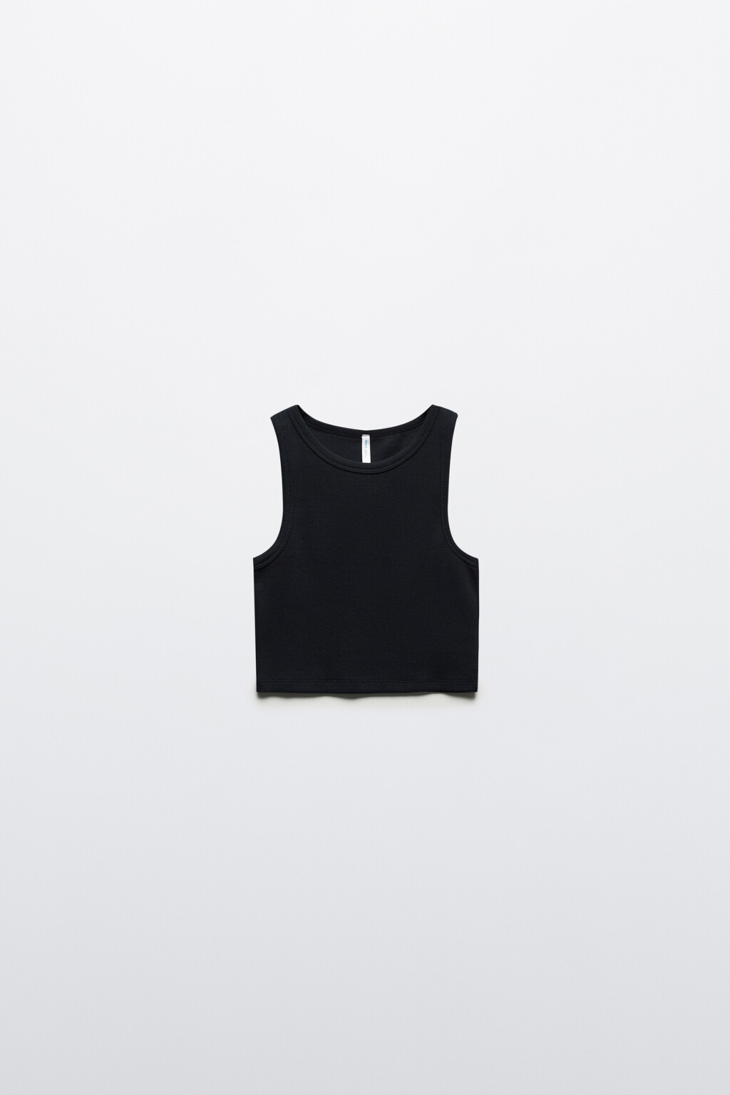 Топ-майка в рубчик на широких бретелях - цвет черный - 8