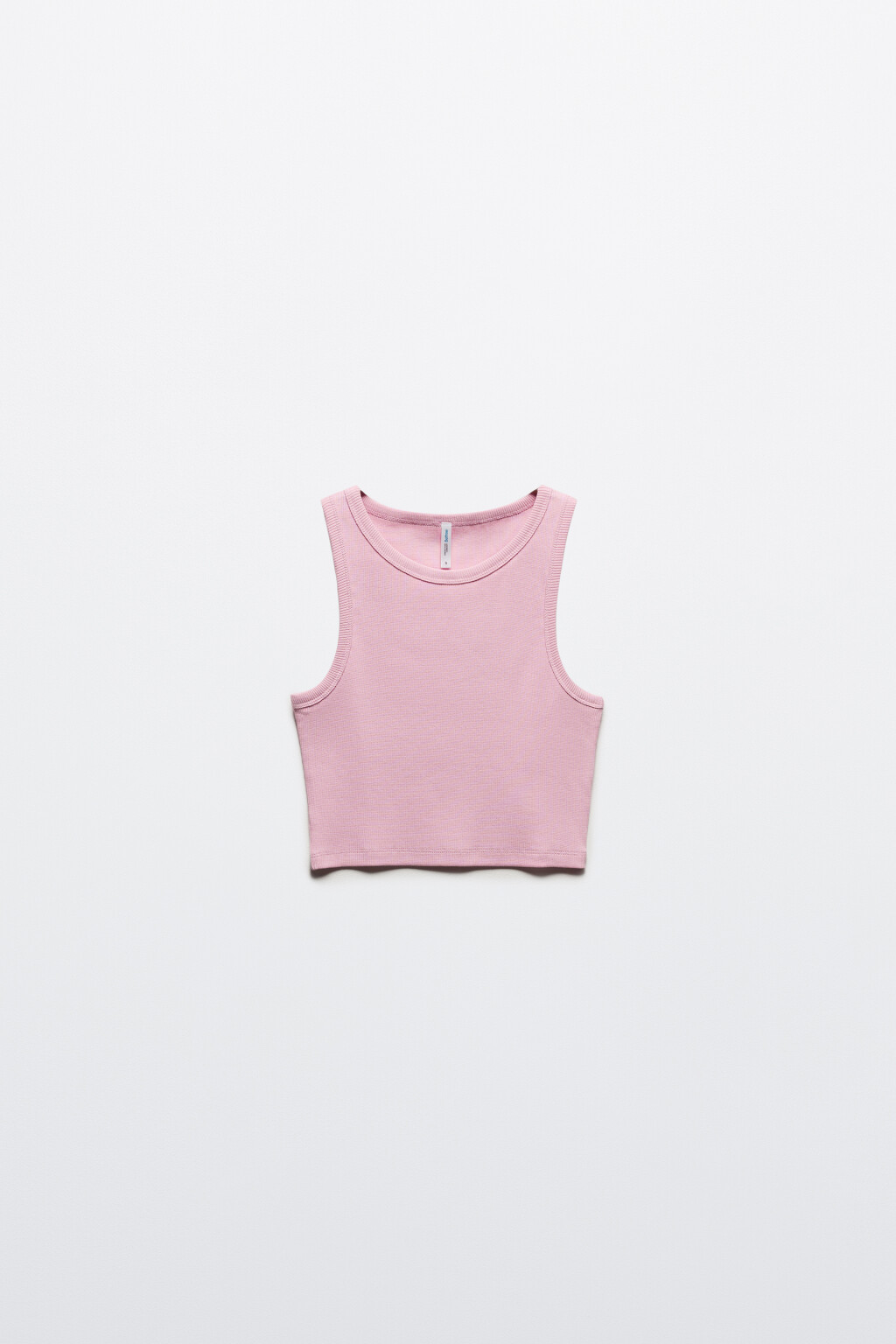 Топ-майка в рубчик на широких бретелях - цвет розовый - 7