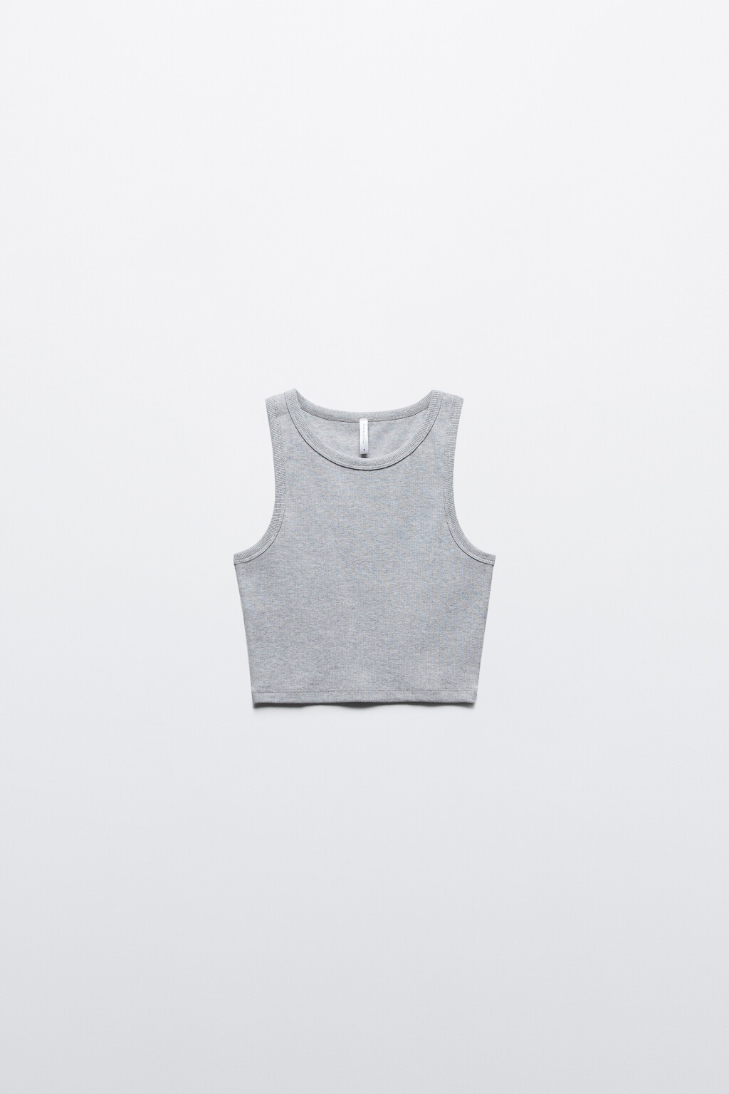 Топ-майка в рубчик на широких бретелях - цвет серый - 9