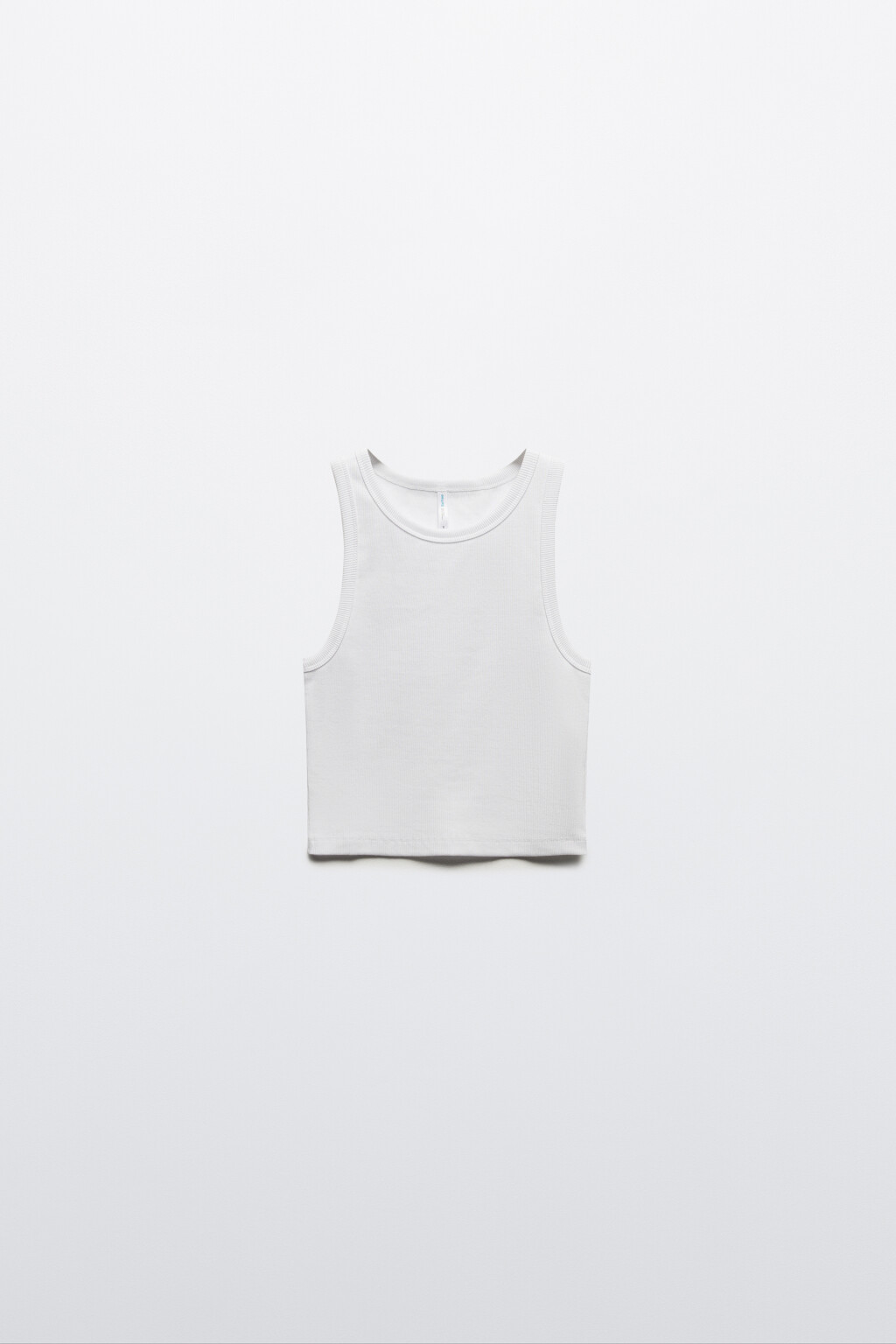 Топ-майка в рубчик на широких бретелях - цвет белый - 7