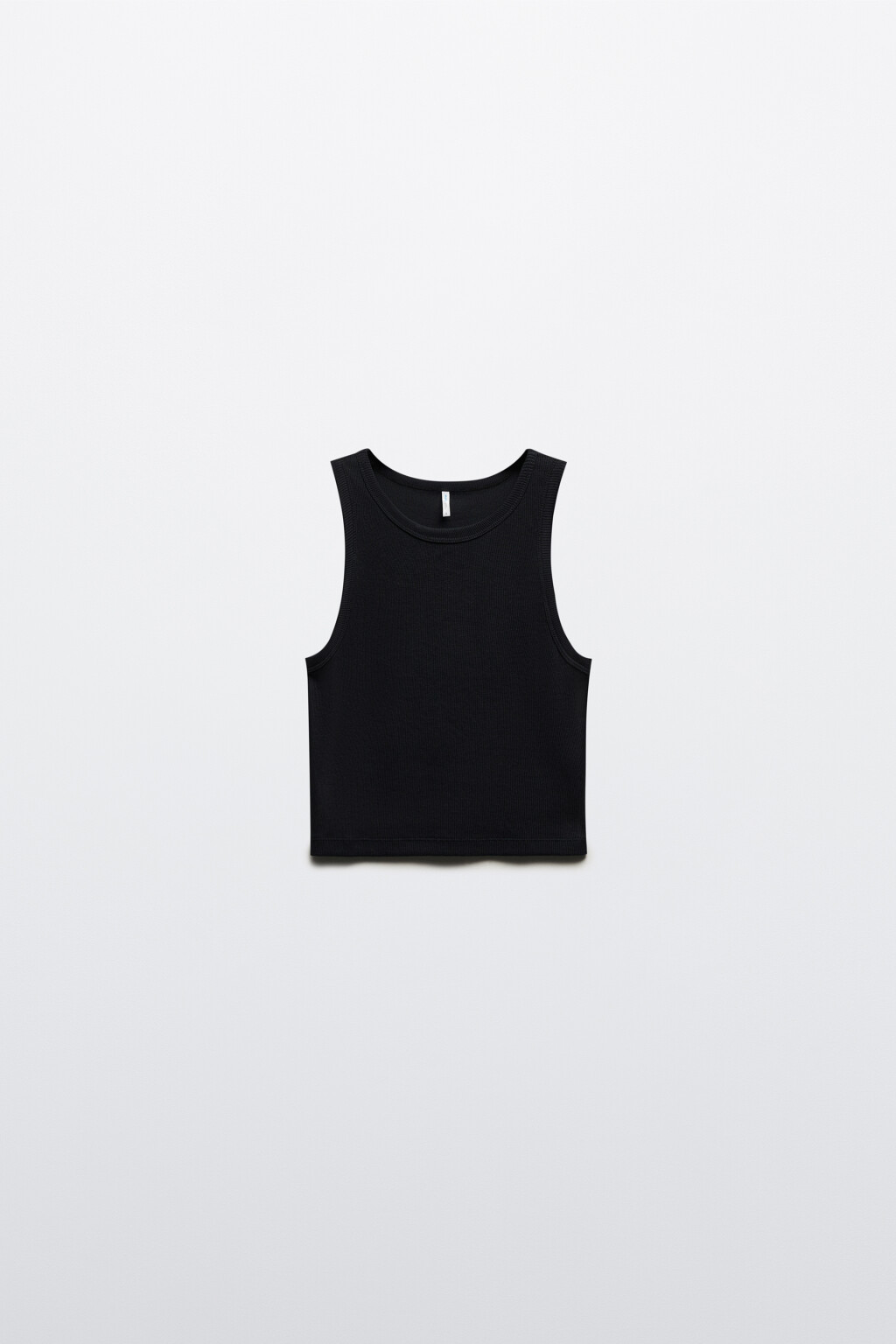 Топ-майка в рубчик на широких бретелях - цвет черный - 7