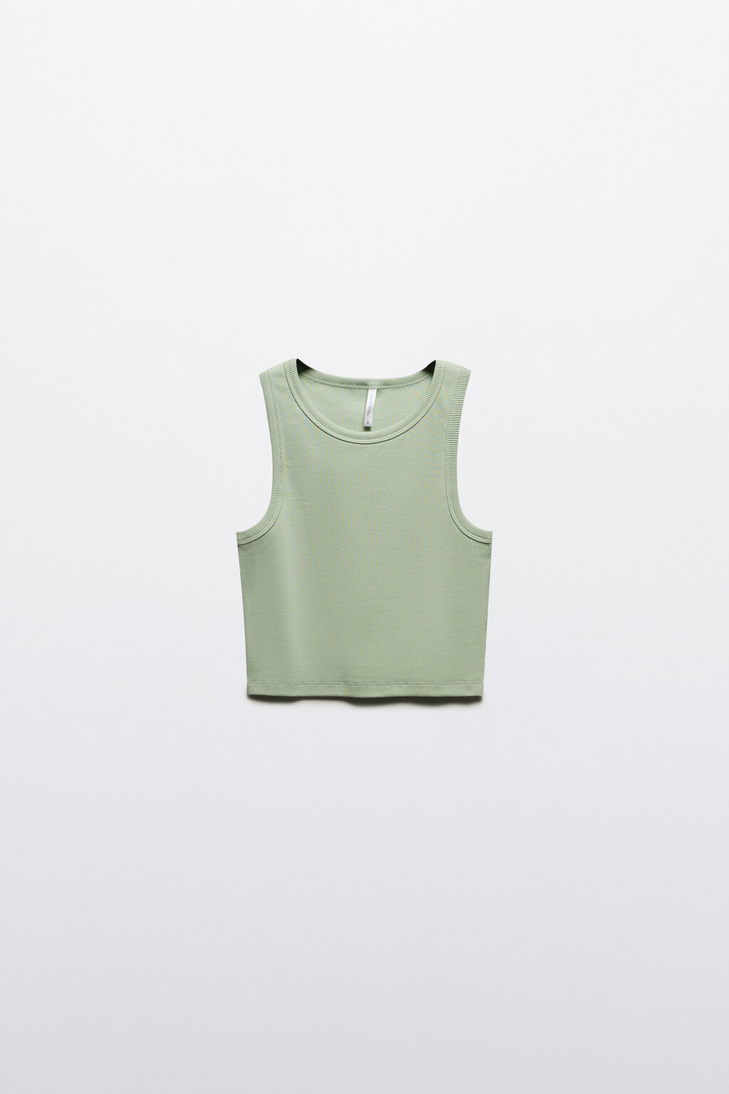 Топ-майка в рубчик на широких бретелях - цвет мятный - 7