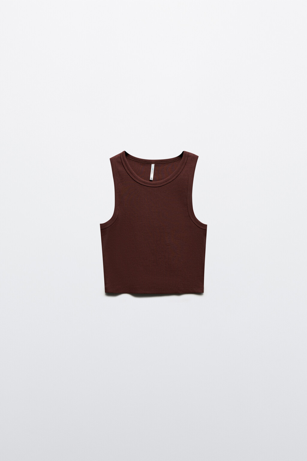 Топ-майка в рубчик на широких бретелях - цвет коричневый - 7