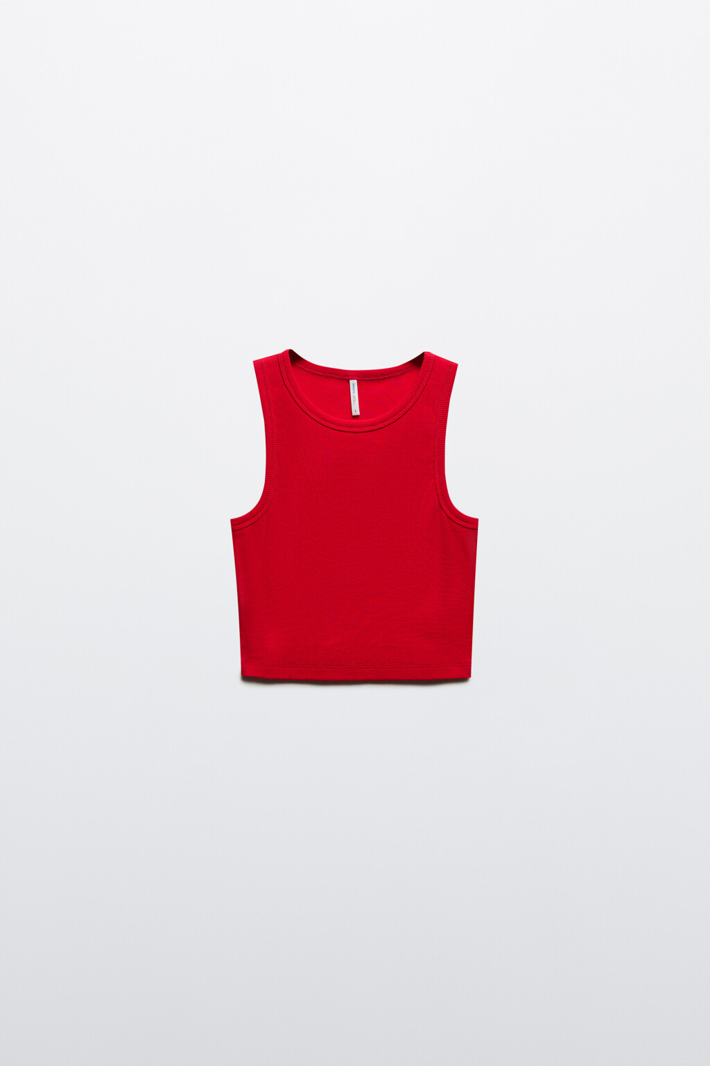 Топ-майка в рубчик на широких бретелях - цвет красный - 7