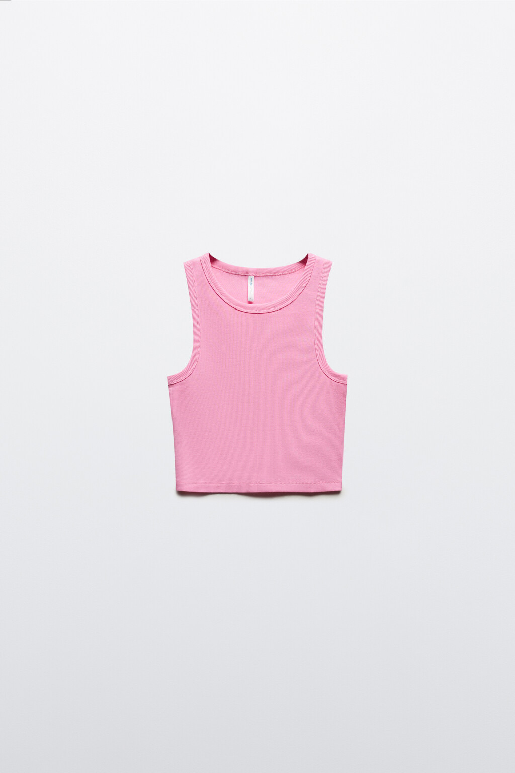 Топ-майка в рубчик на широких бретелях - цвет розовый - 7