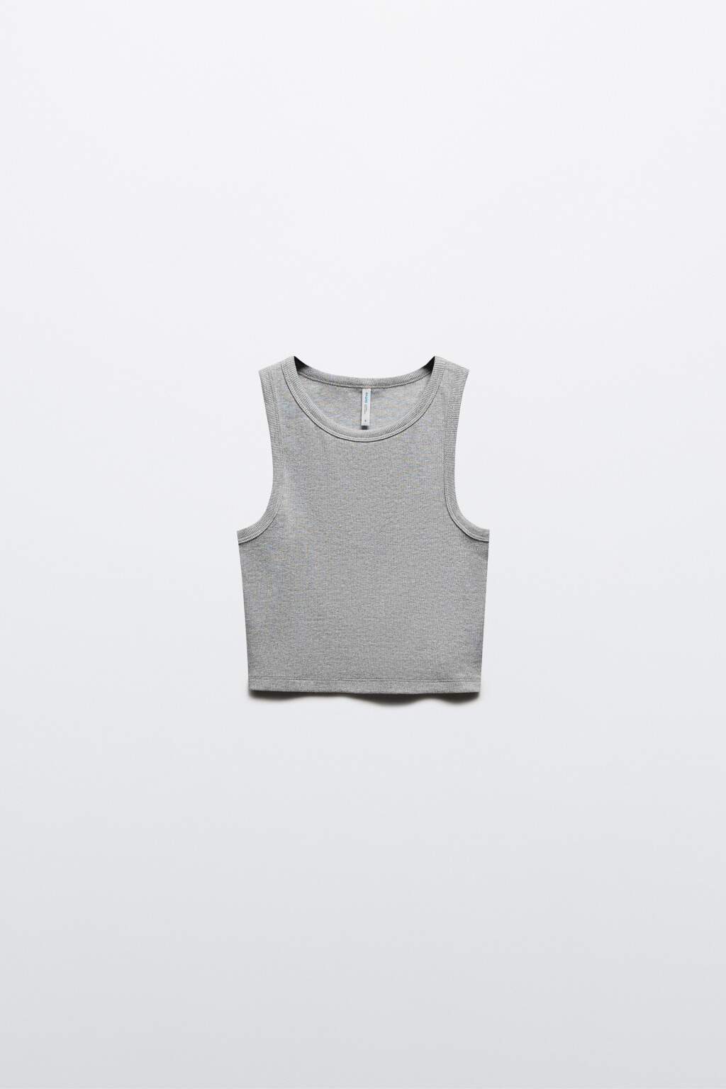 Топ-майка в рубчик на широких бретелях - цвет серый - 7