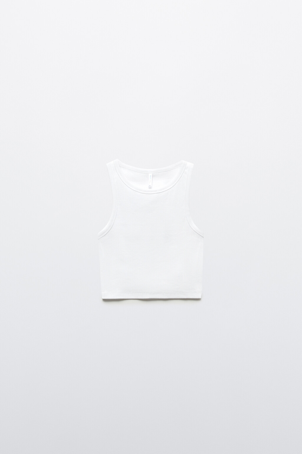 Топ-майка в рубчик на широких бретелях - цвет белый - 1