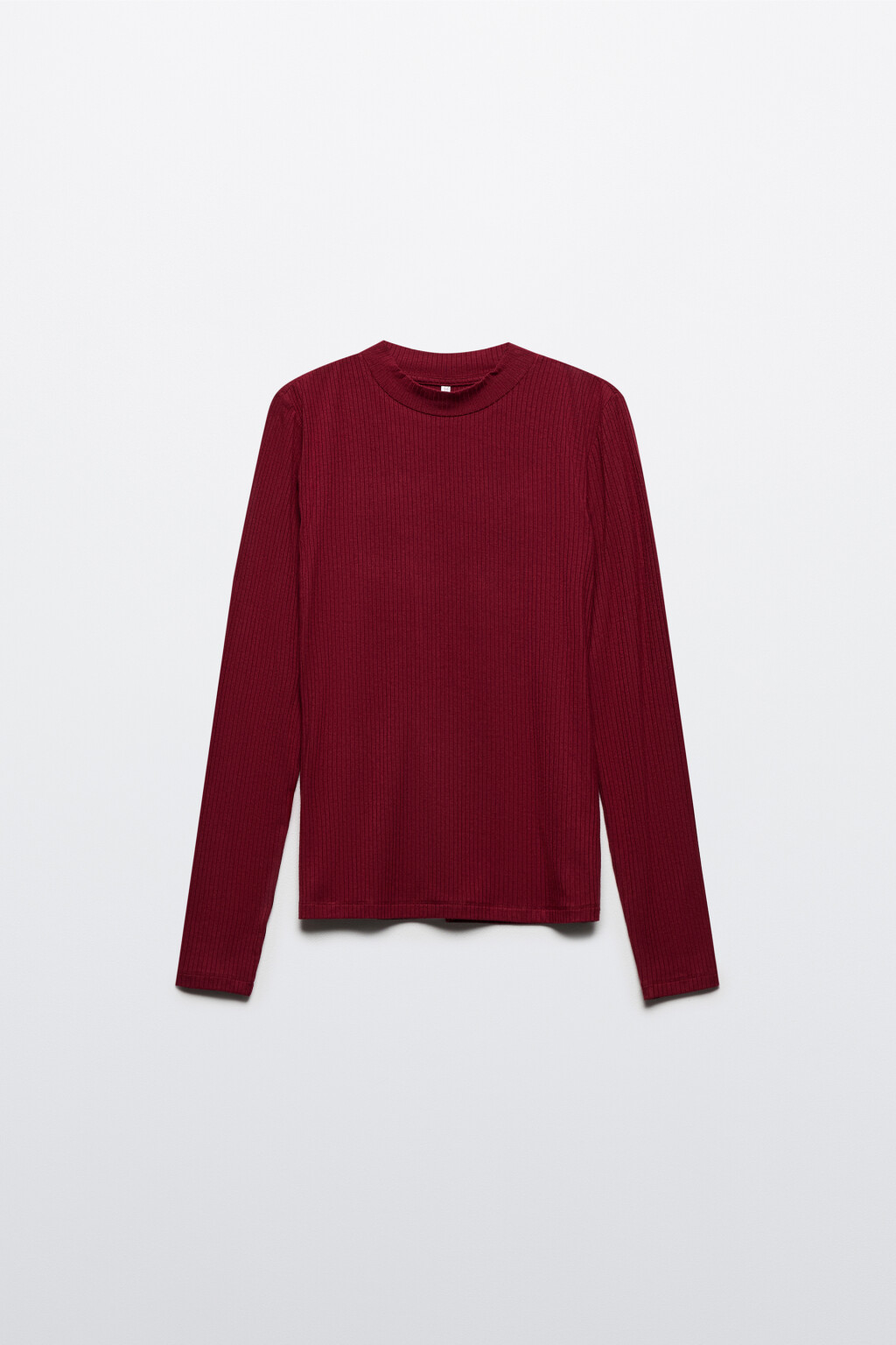 Водолазка в рубчик с коротким воротником - цвет бордовый - 8