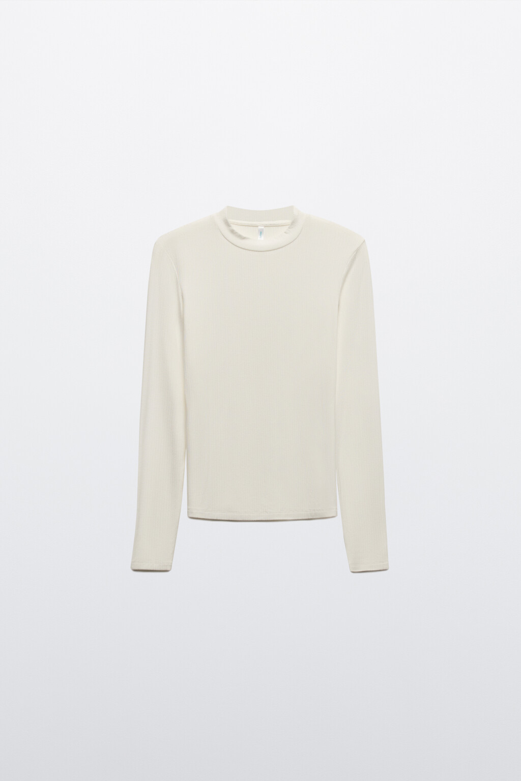 Водолазка в рубчик с коротким воротником - цвет молочный - 8