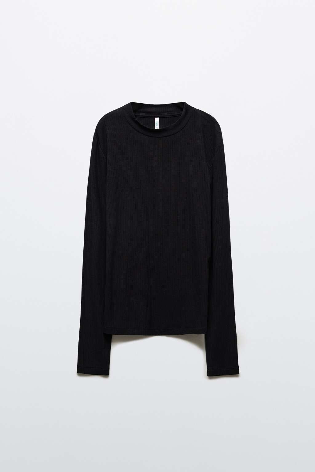 Лонгслив в рубчик с горлом - цвет черный - 7