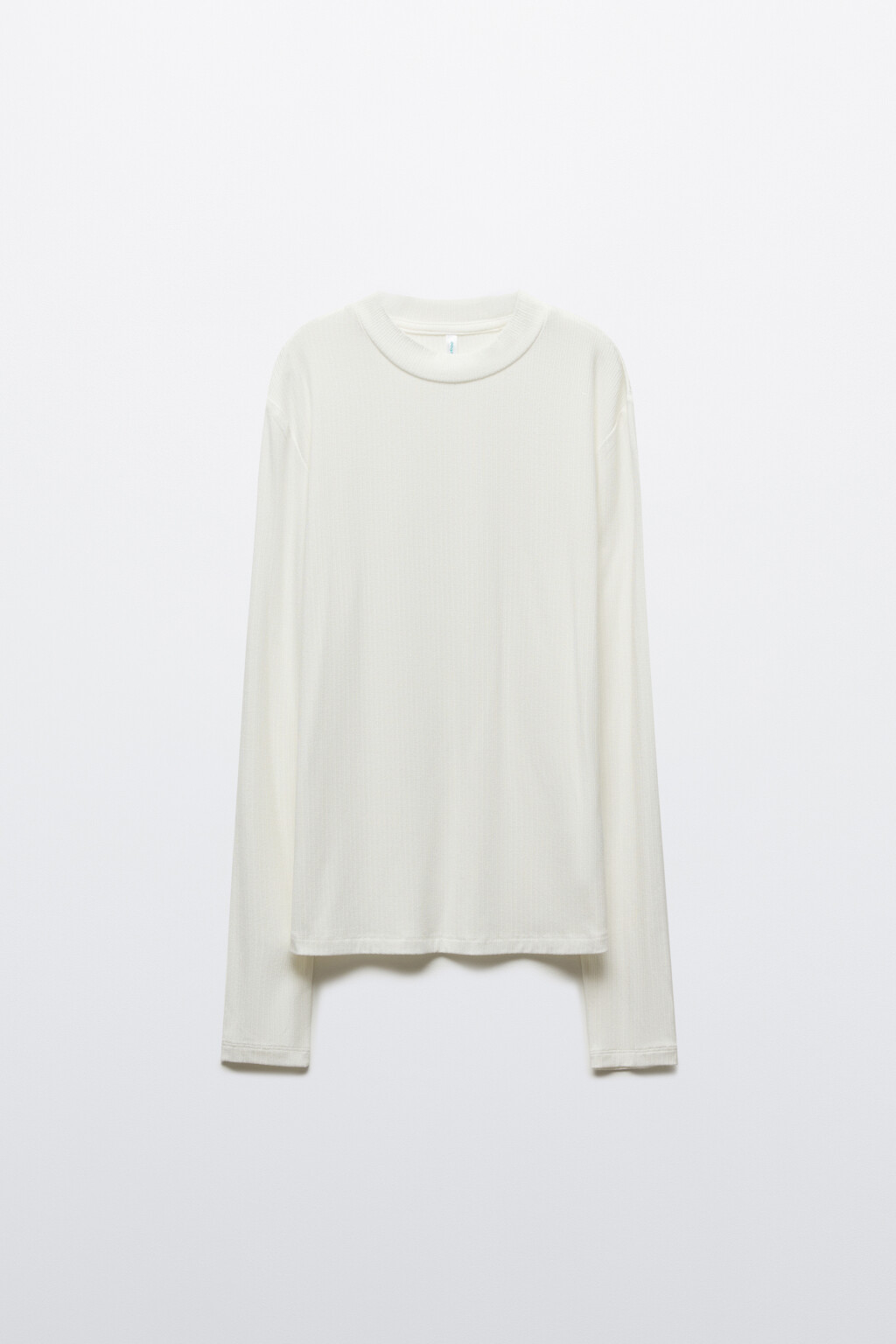 Лонгслив в рубчик с горлом - цвет молочный - 7
