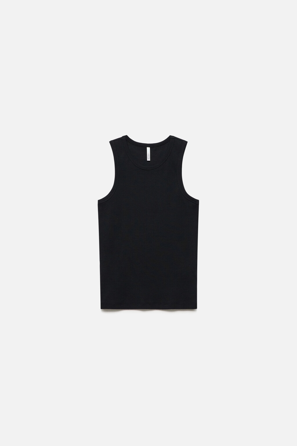 Майка RIBTOP в рубчик на широких бретелях - цвет черный - 9