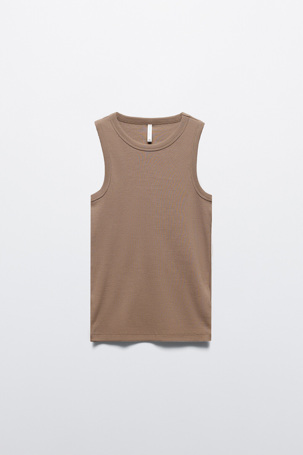 Майка RIBTOP в рубчик на широких бретелях - цвет бежевый - 9