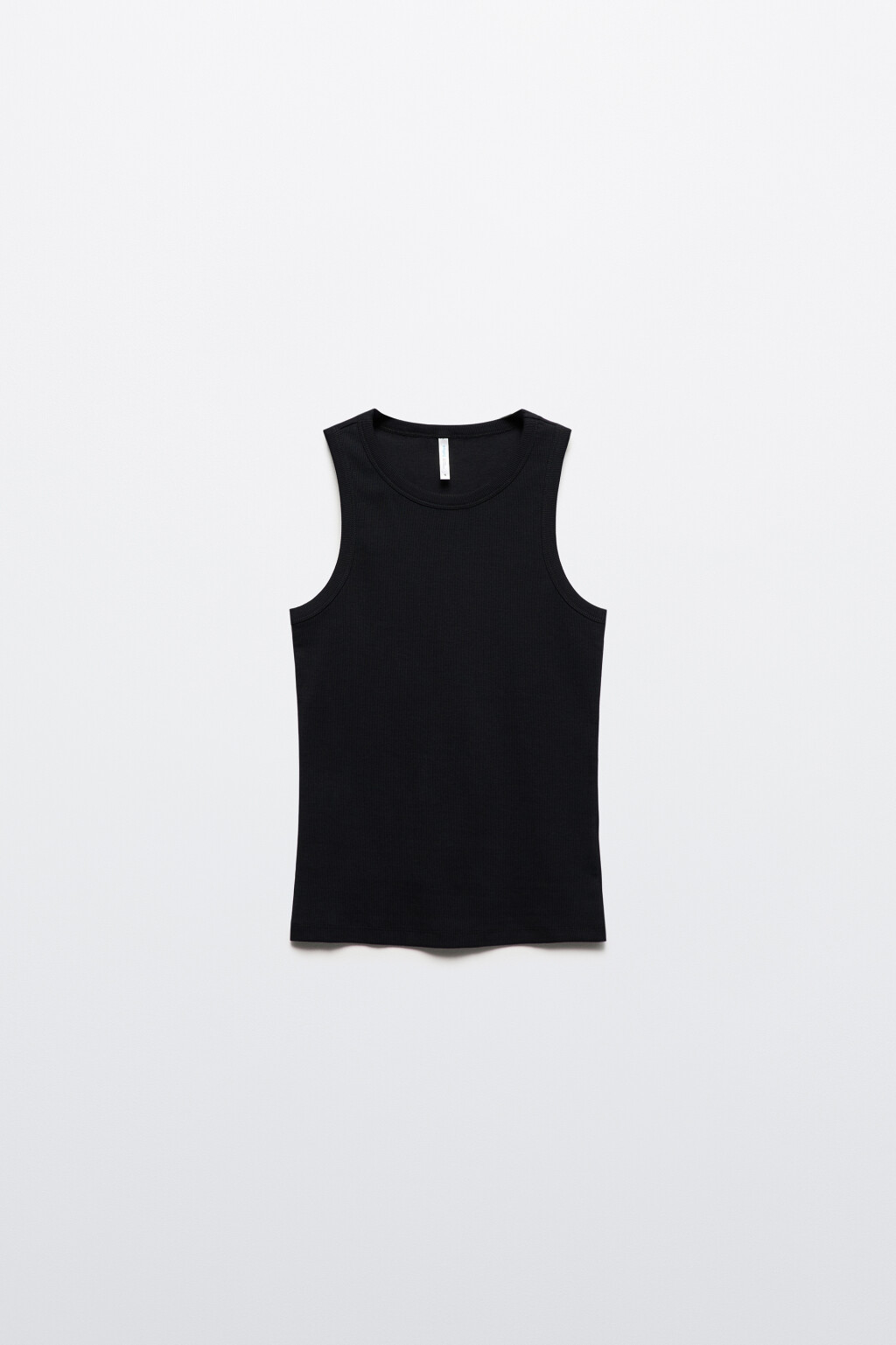 Майка RIBTOP в рубчик на широких бретелях - цвет черный - 8