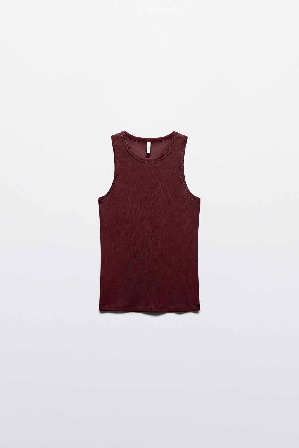 Майка RIBTOP в рубчик на широких бретелях - цвет бордовый - 8