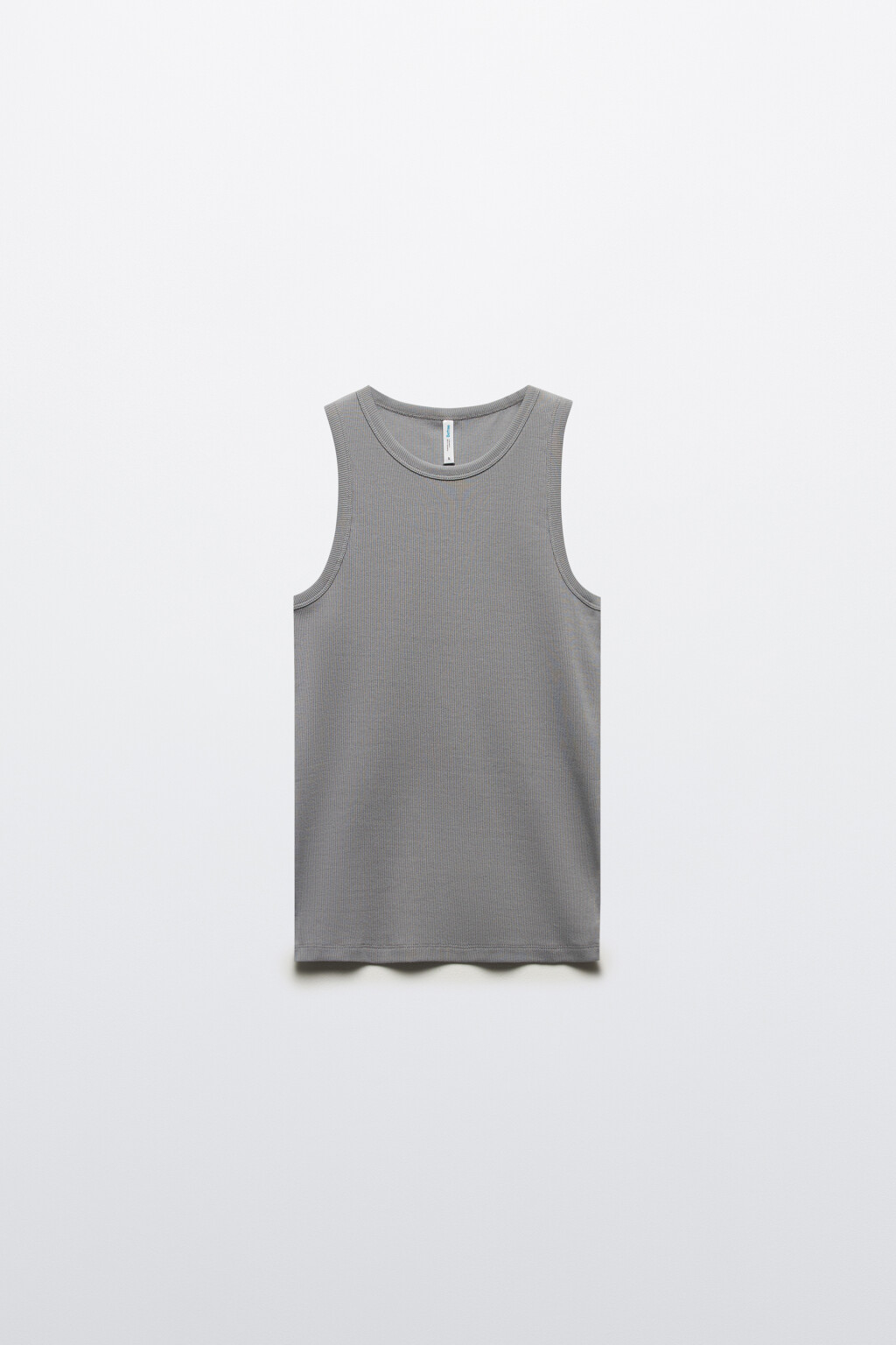 Майка RIBTOP в рубчик на широких бретелях - цвет серый - 8