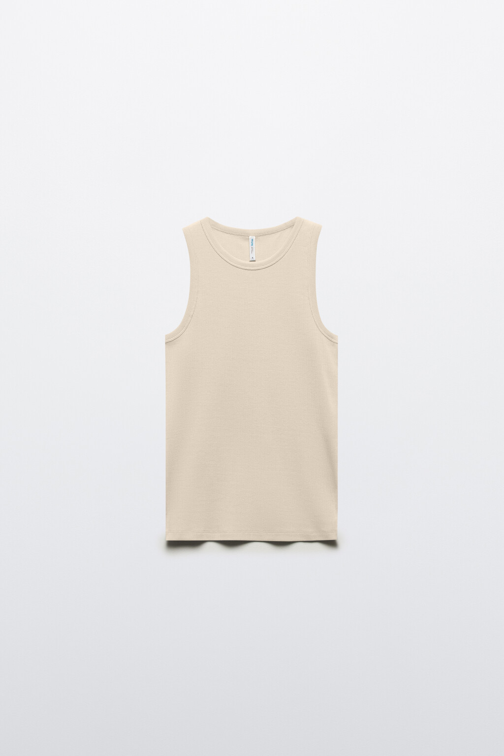 Майка RIBTOP в рубчик на широких бретелях - цвет бежевый - 8