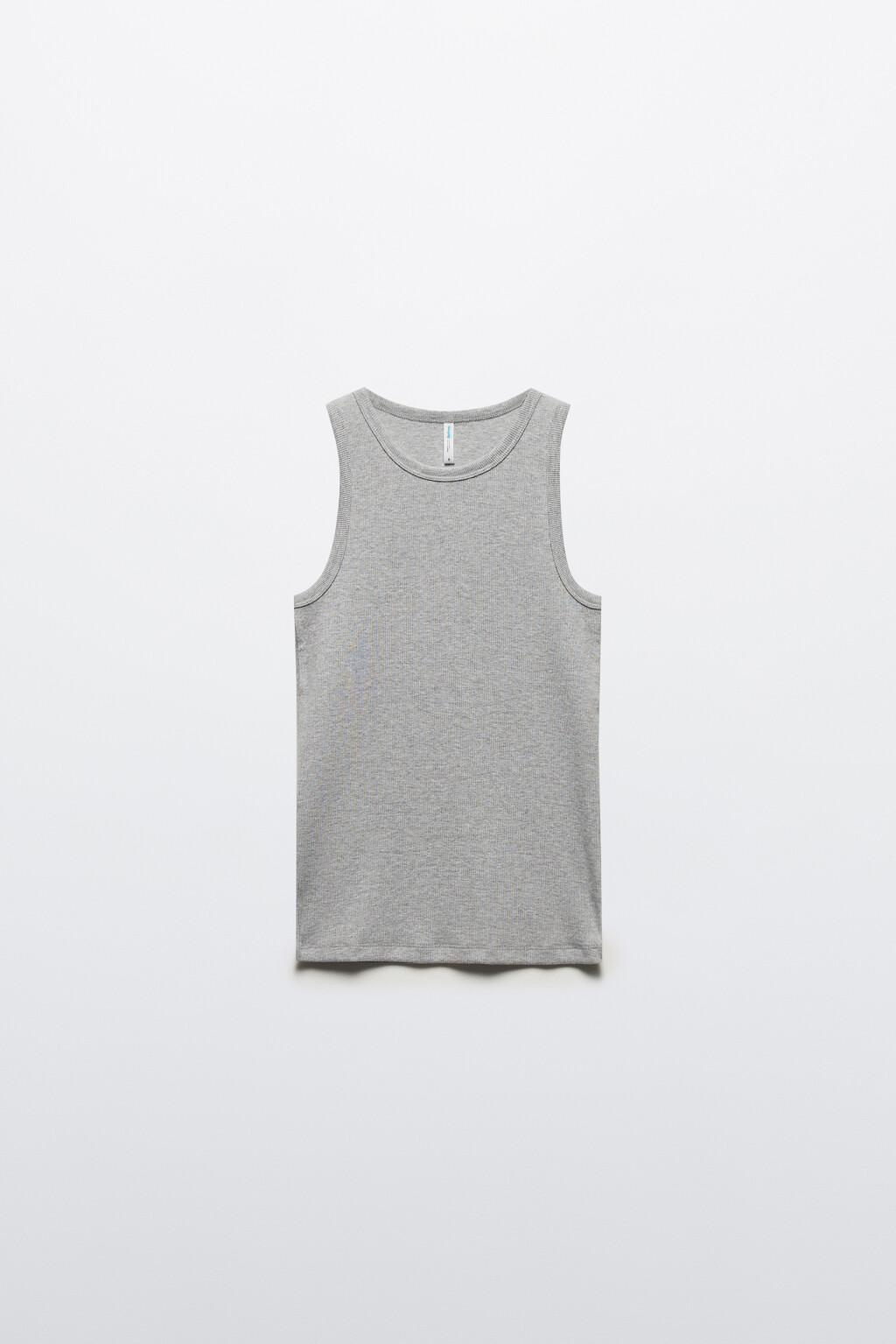 Майка RIBTOP в рубчик на широких бретелях - цвет серый - 8