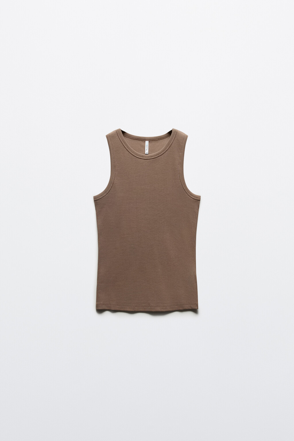 Майка RIBTOP в рубчик на широких бретелях - цвет бежевый - 7