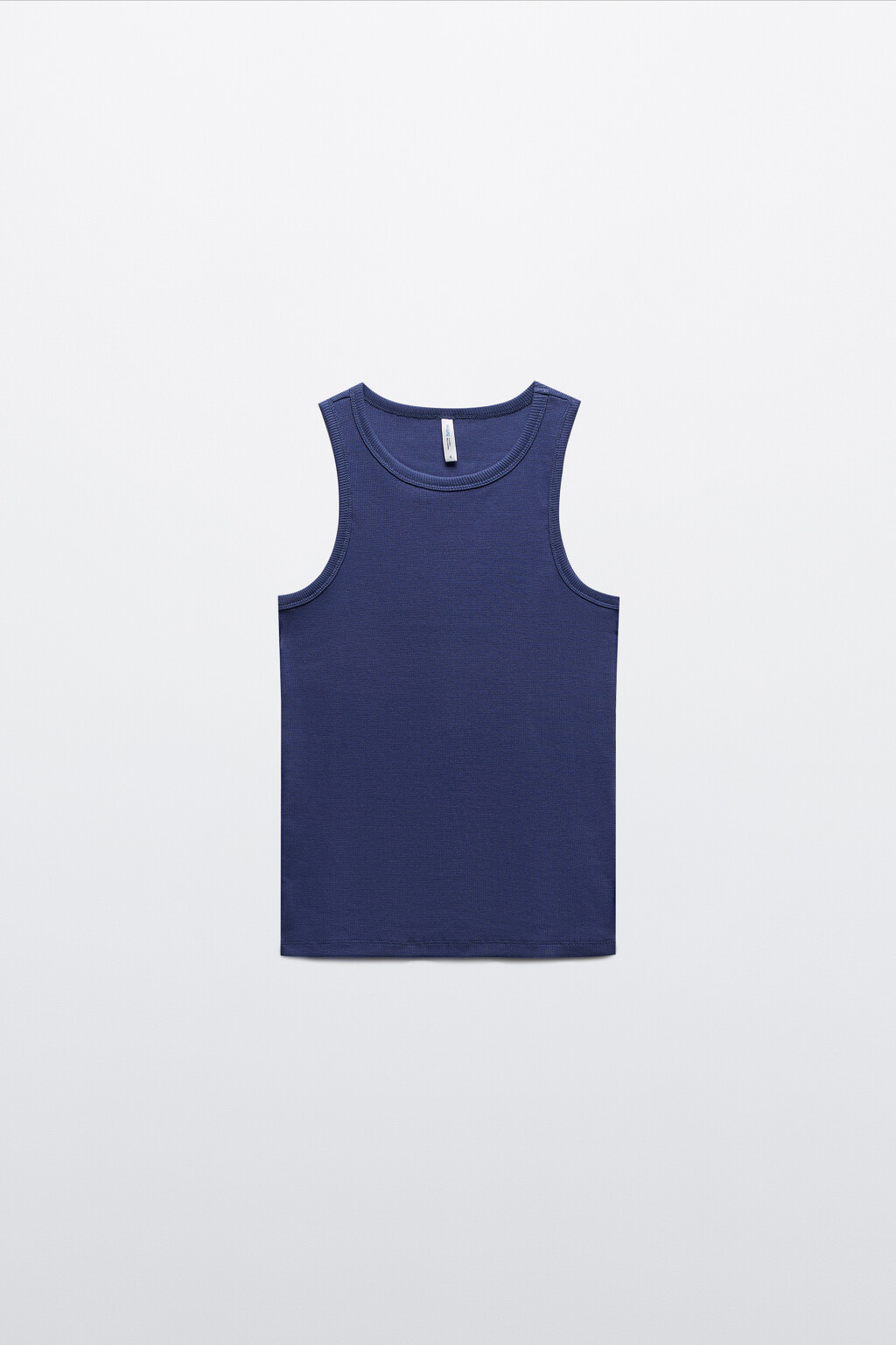 Майка RIBTOP в рубчик на широких бретелях - цвет синий - 7