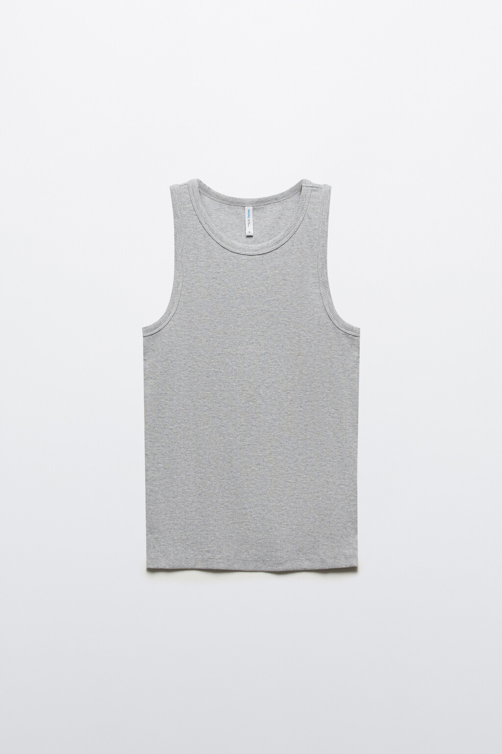 Майка RIBTOP в рубчик на широких бретелях - цвет серый - 7