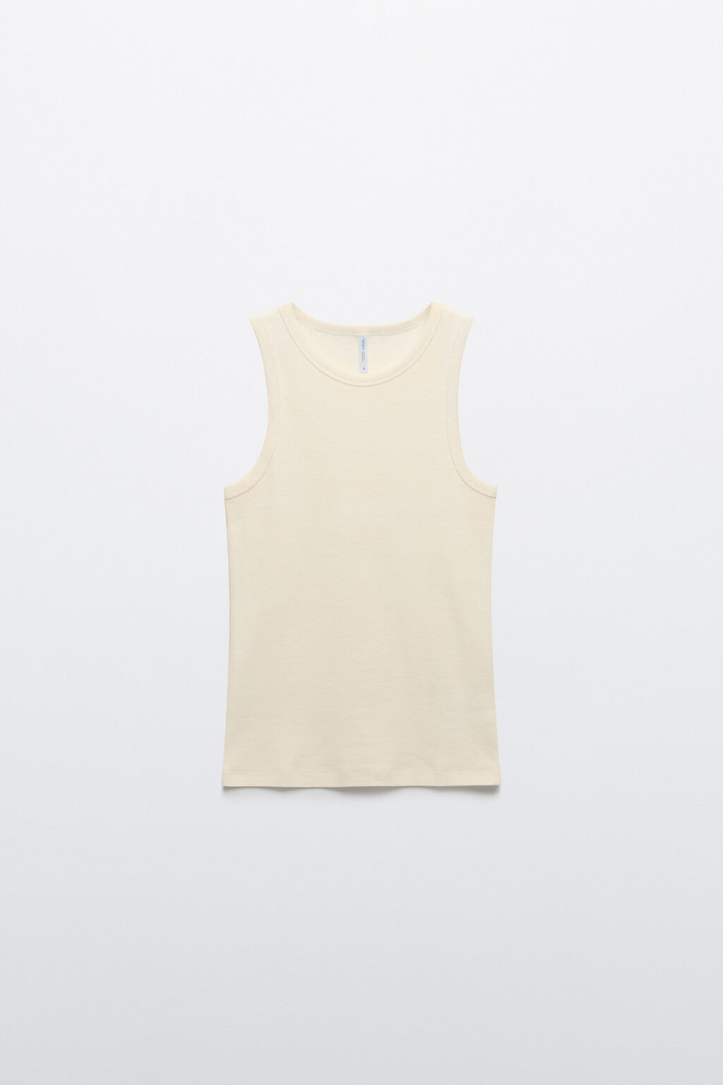 Майка базовая облегающая в рубчик - цвет бежевый - 1