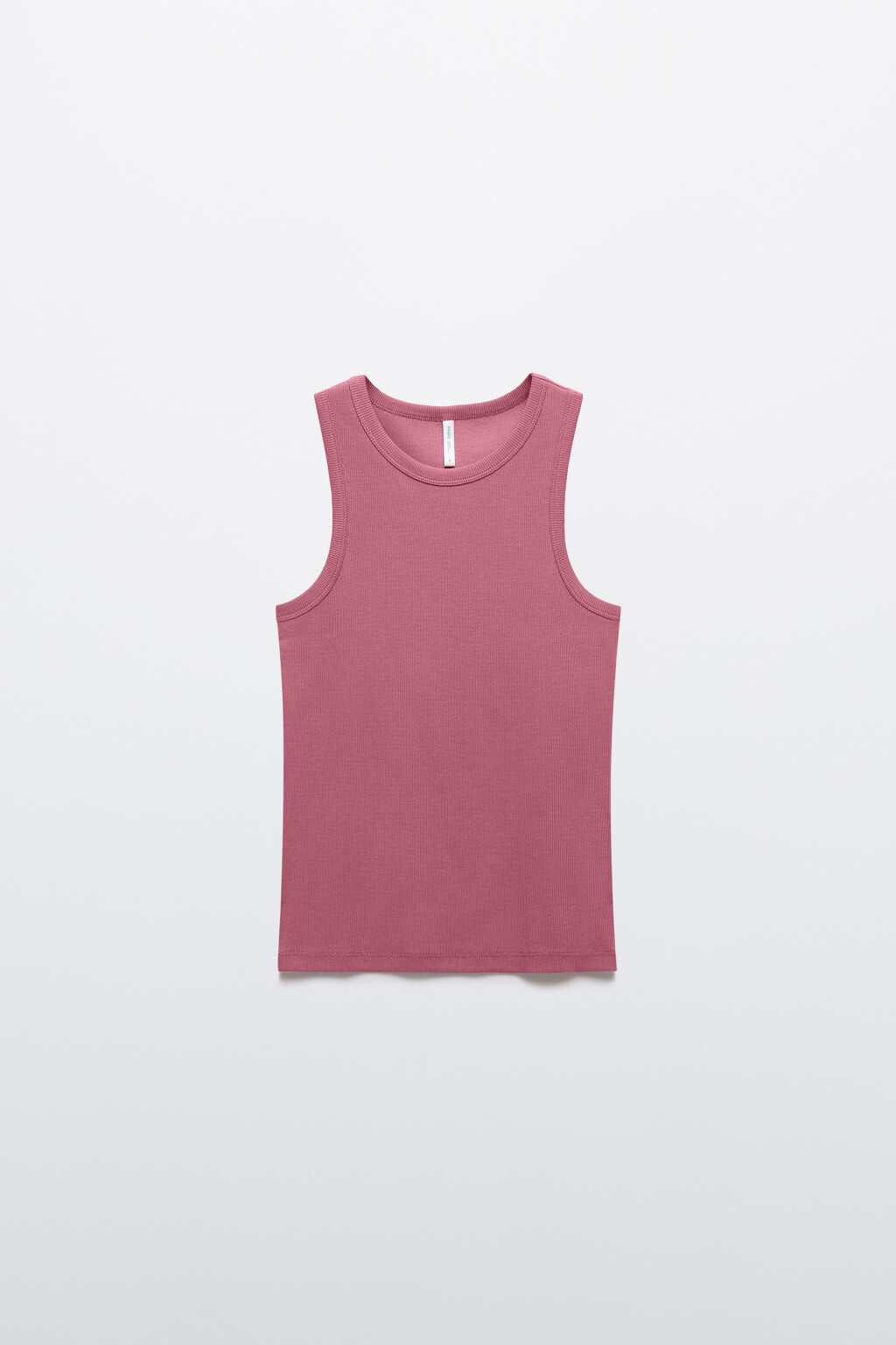 Майка базовая облегающая в рубчик - цвет розовый - 1