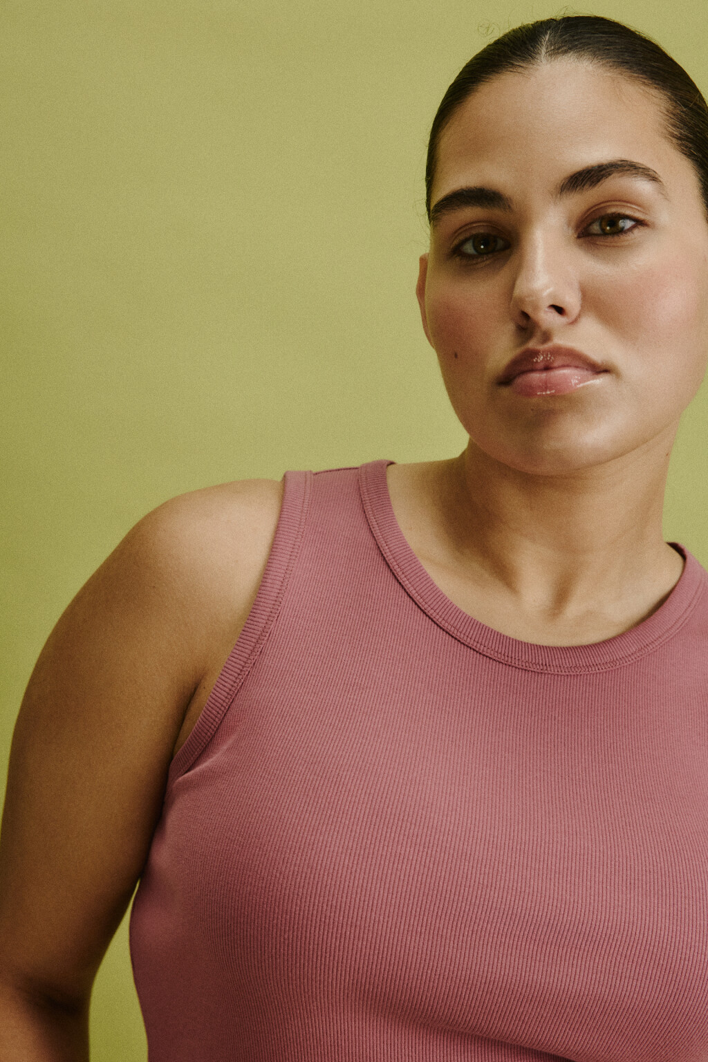 Майка базовая облегающая в рубчик - цвет розовый - 6
