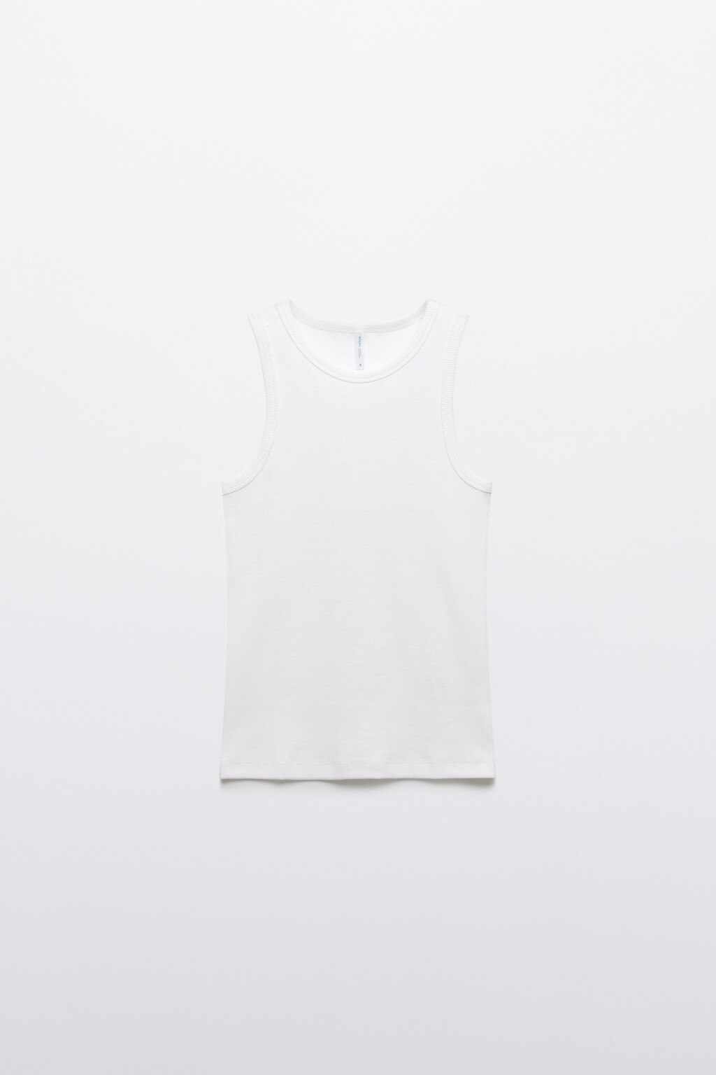 Майка базовая облегающая в рубчик - цвет белый - 1