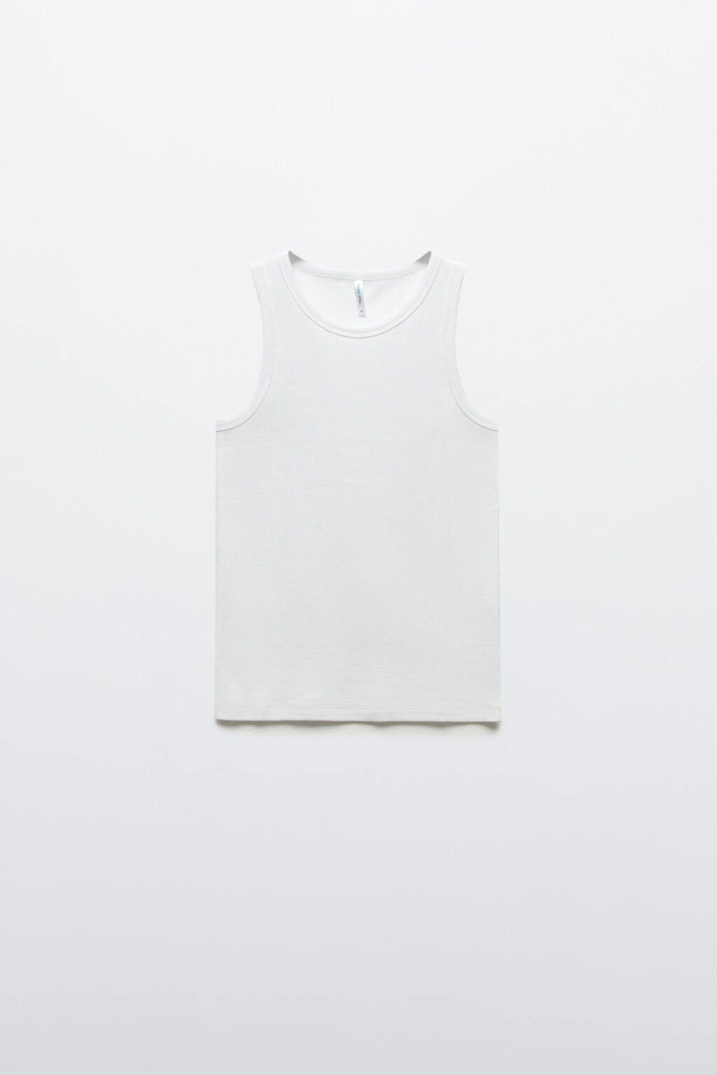 Майка базовая облегающая в рубчик - цвет белый - 7