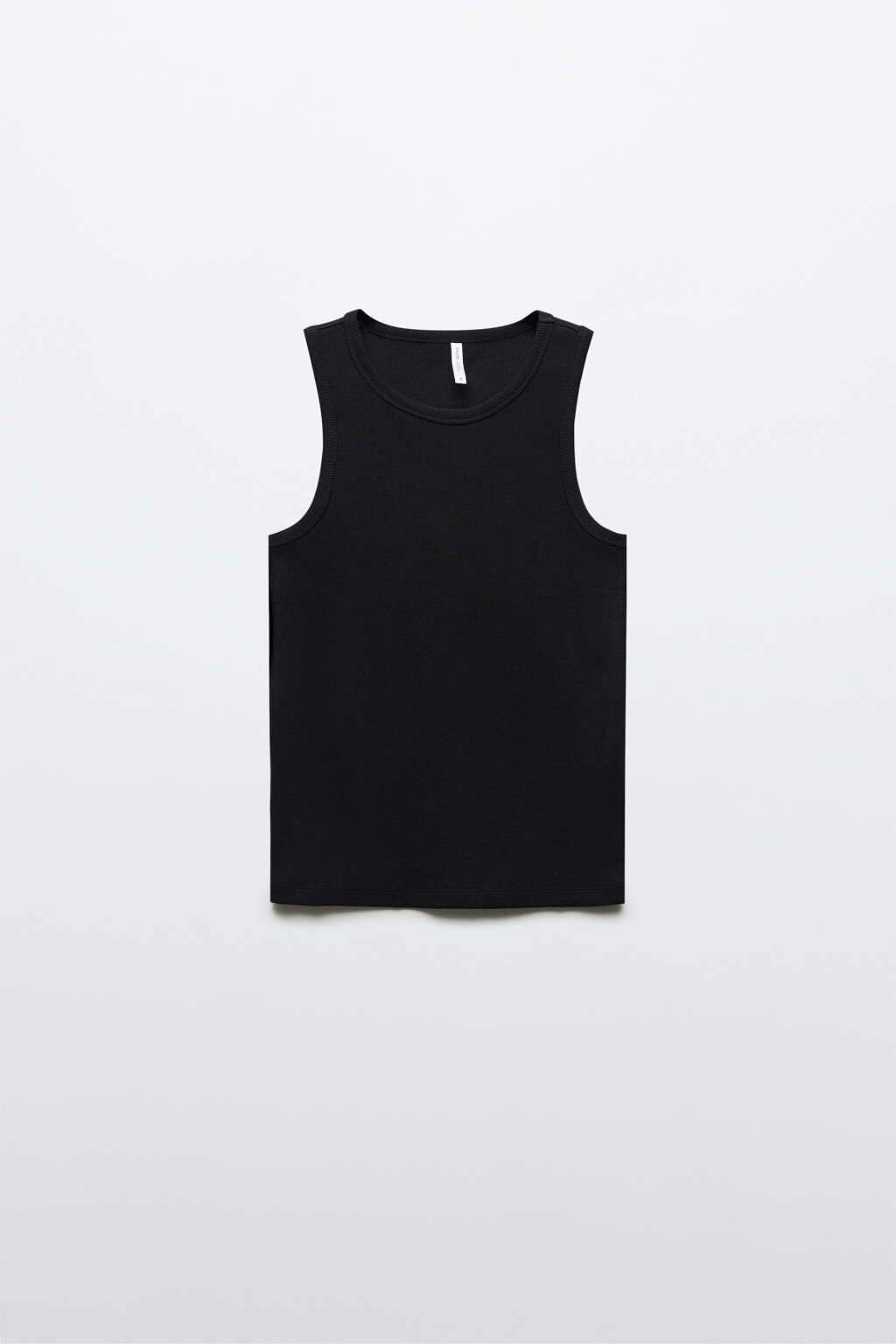 Майка базовая облегающая в рубчик - цвет черный - 6