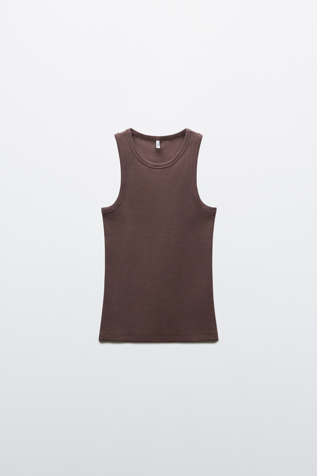 Майка базовая облегающая в рубчик - цвет бежевый - 1