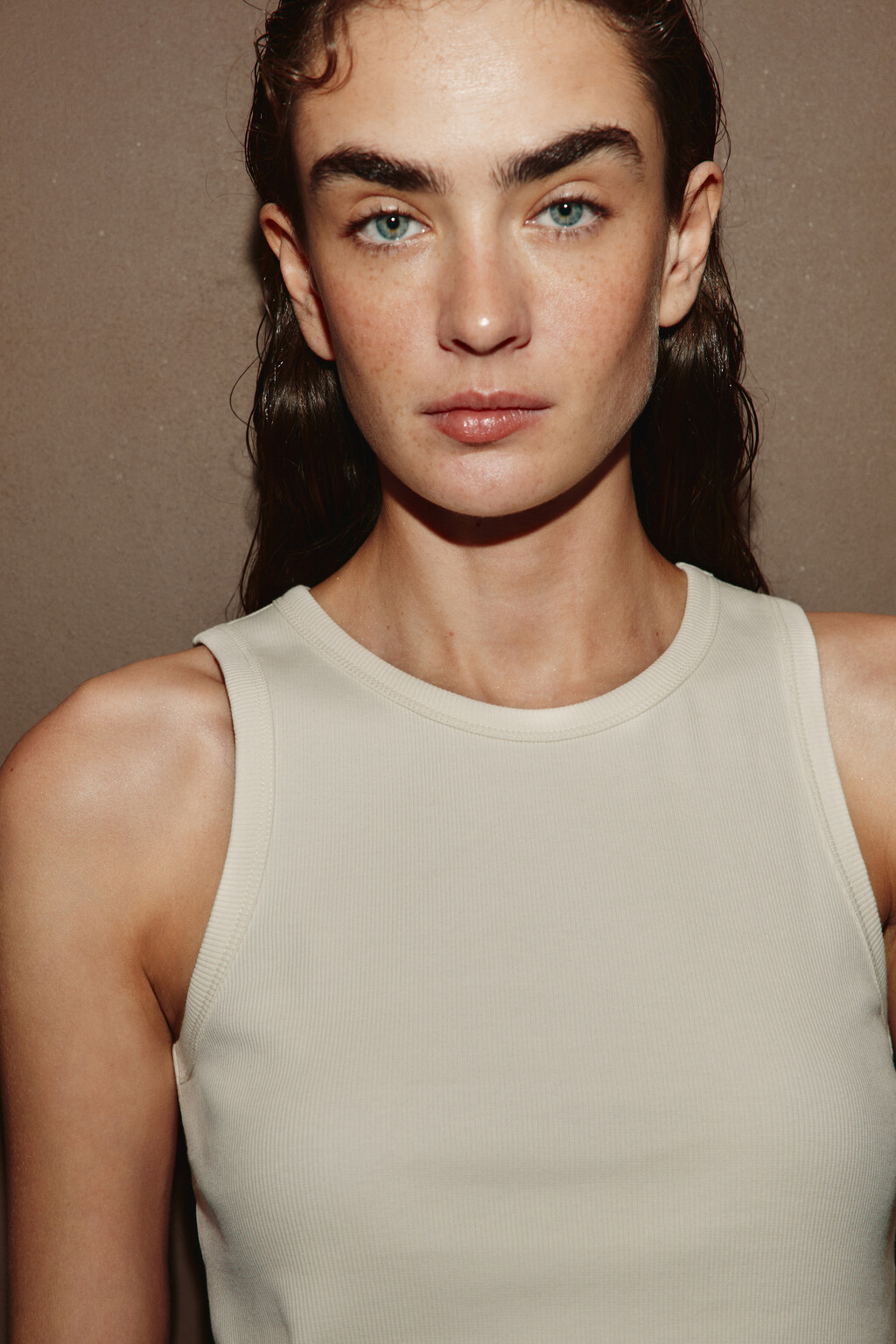 Майка базовая облегающая в рубчик - цвет молочный - 5