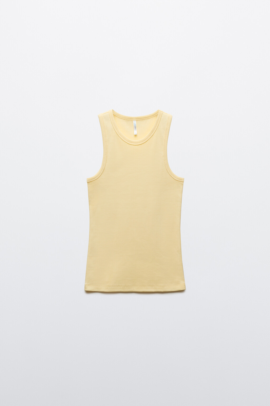 Майка базовая облегающая в рубчик - цвет желтый - 7