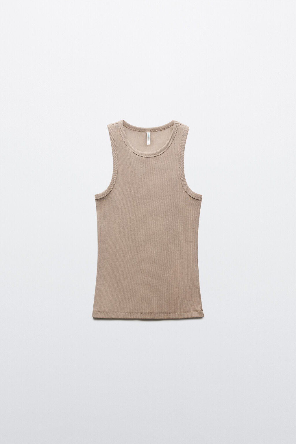 Майка базовая облегающая в рубчик - цвет бежевый - 1