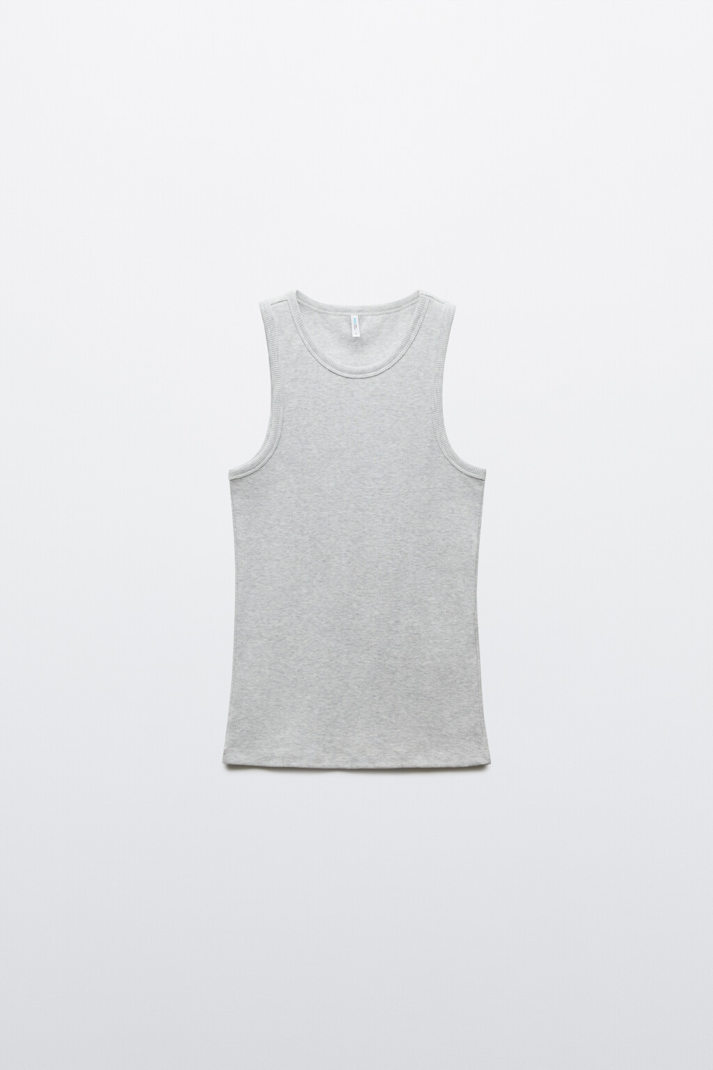 Майка базовая облегающая в рубчик - цвет серый - 7