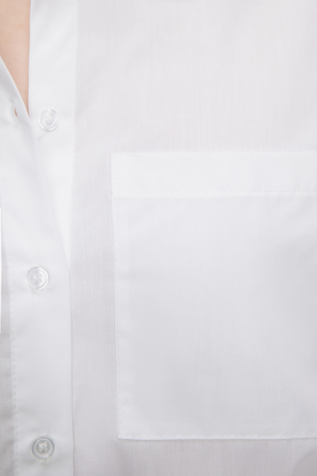 Блузка-рубашка прямая с нагрудным карманом - цвет белый - 5