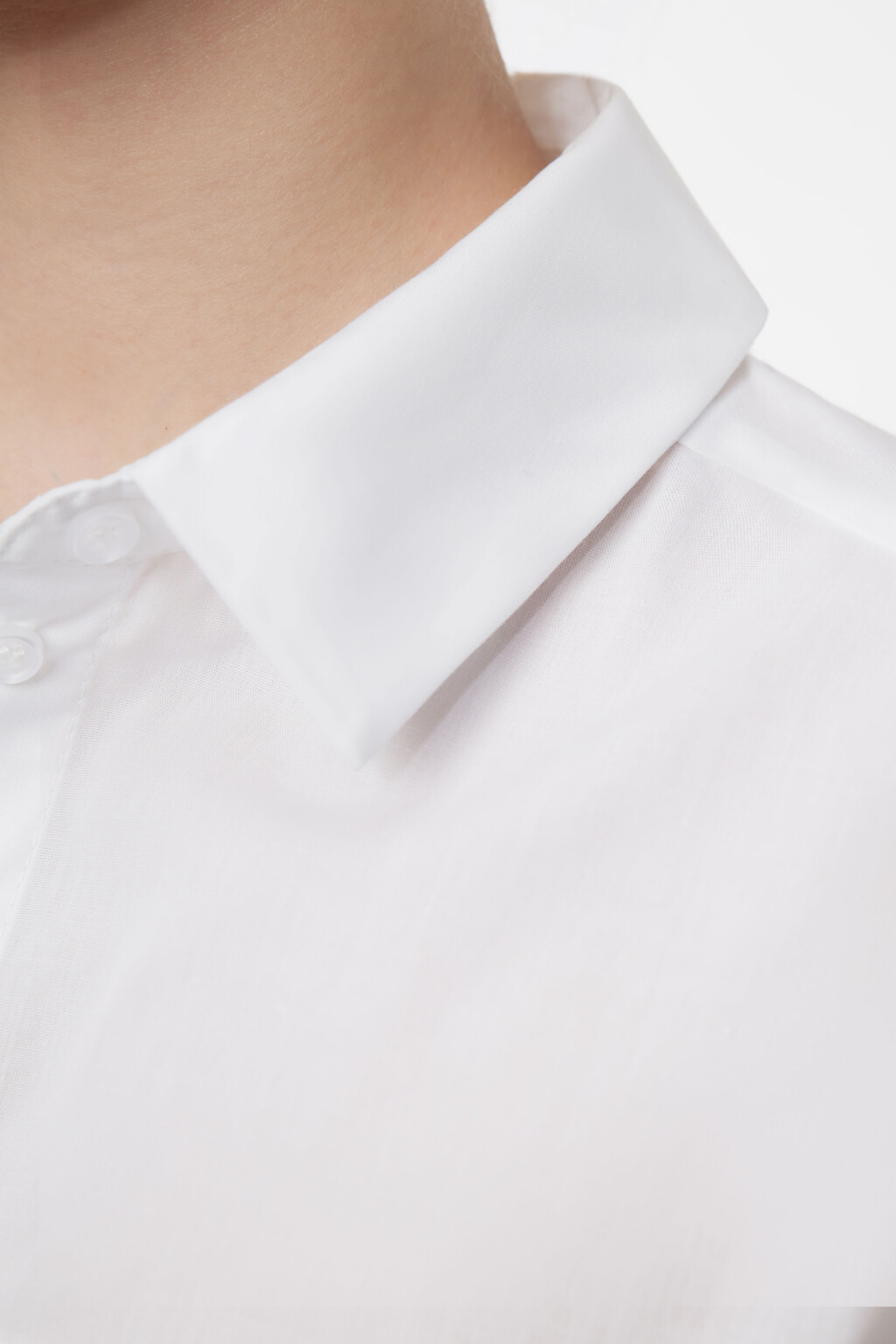 Блузка-рубашка прямая с нагрудным карманом - цвет белый - 6