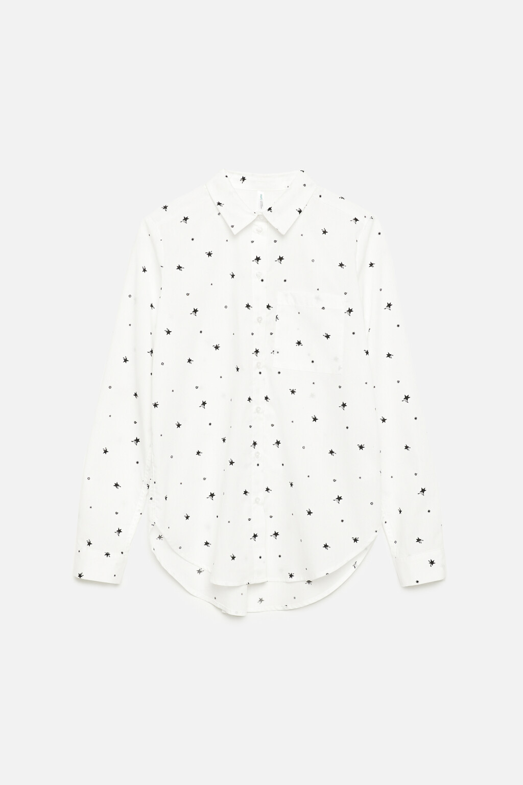 Блузка-рубашка прямая с нагрудным карманом - цвет белый - 7