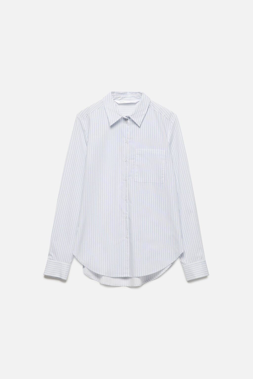 Рубашка regular fit прямая в полоску - цвет белый - 9