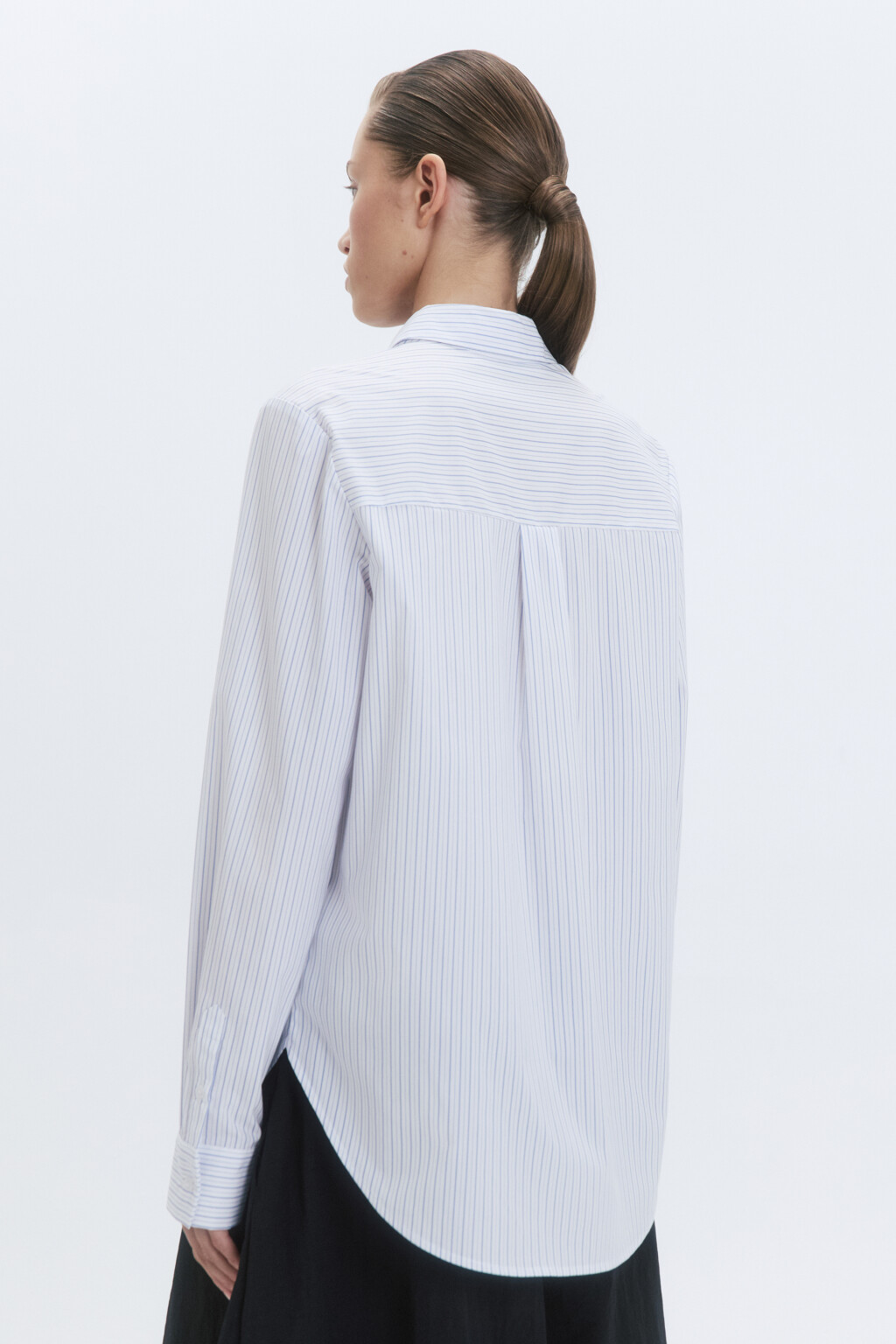 Рубашка regular fit прямая в полоску - цвет белый - 3