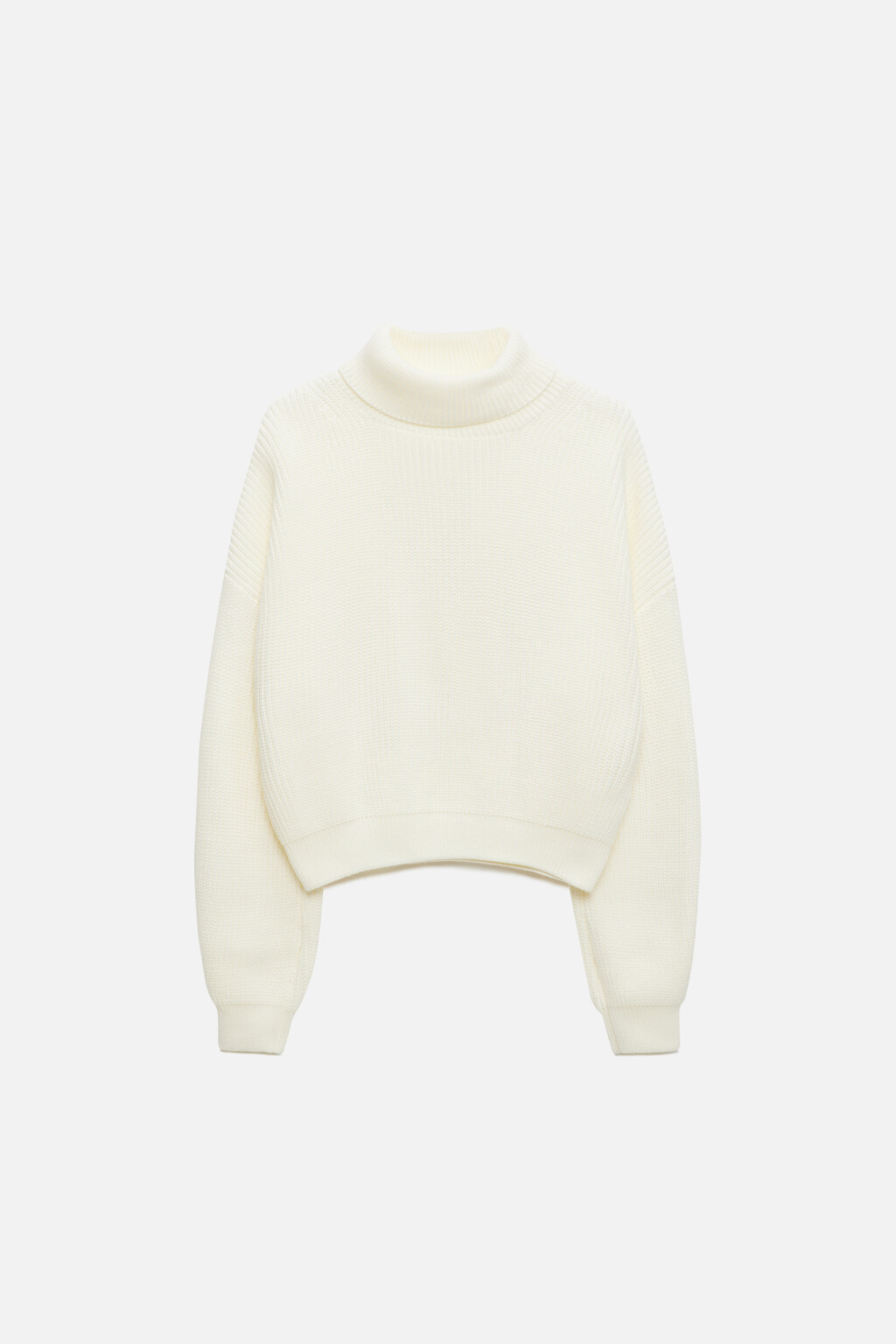 Свитер RibSweater толстой вязки с воротником - цвет бежевый - 7