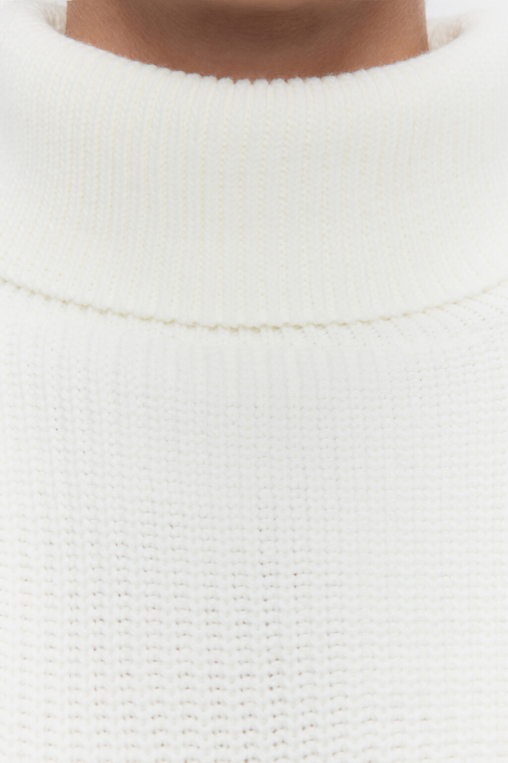 Свитер RibSweater толстой вязки с воротником - цвет бежевый - 5