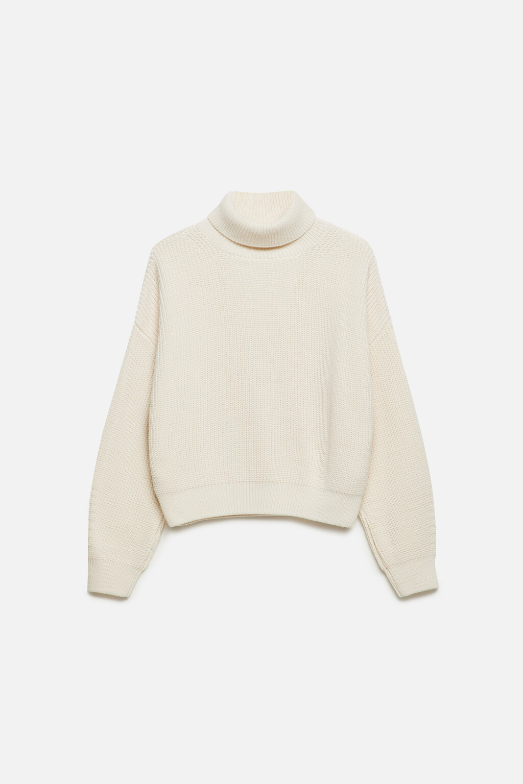 Свитер RibSweater толстой вязки с воротником - цвет белый - 7