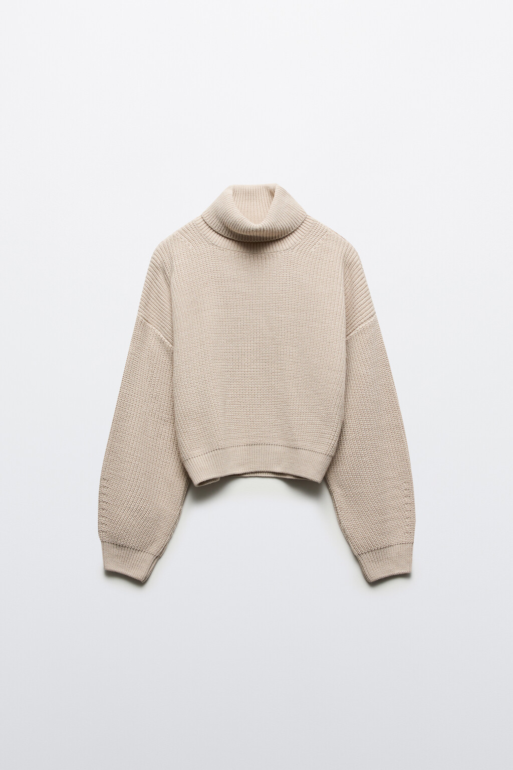 Свитер короткий в рубчик - цвет бежевый - 7
